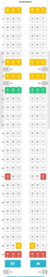Aer Lingus A321neo LR economy class seat map