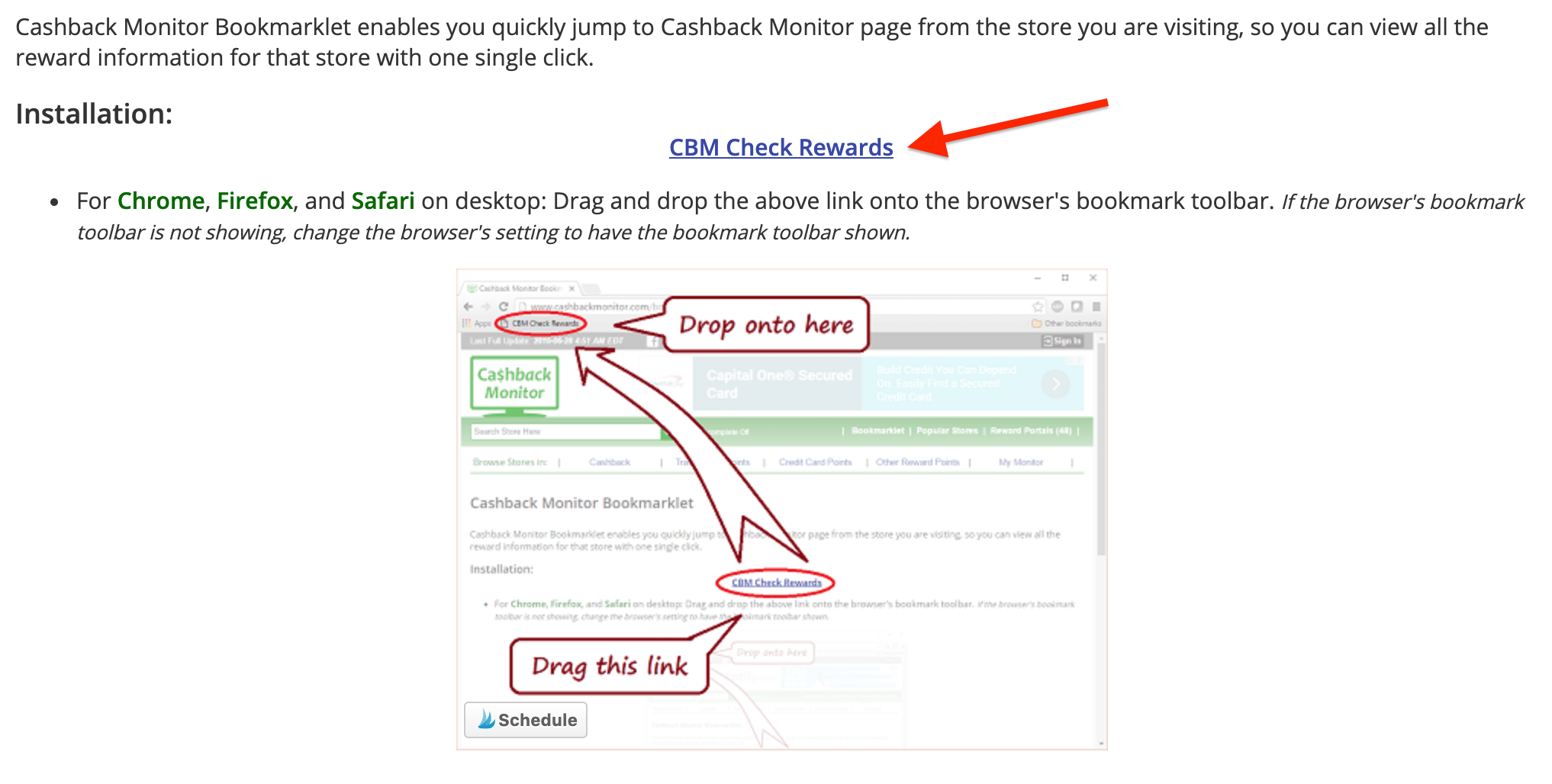 CashBack Monitor Bookmarklet link CashBack Monitor Bookmarklet