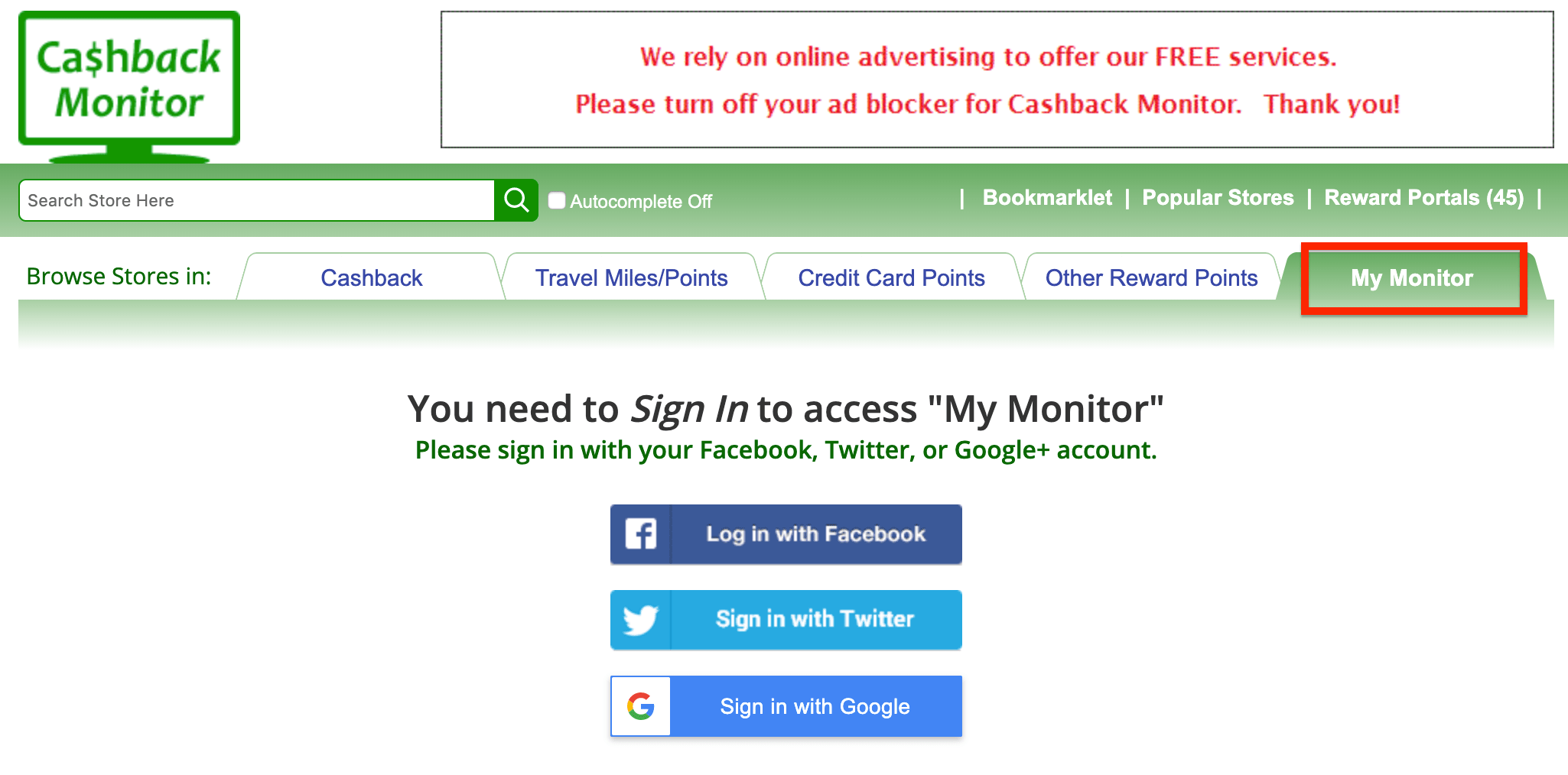 CashBackMonitor My Monitor CashBackMonitor My Monitor