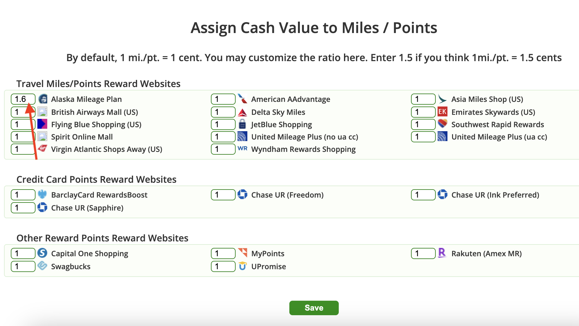 Cashback monitor assign cash value field Cashback monitor assign cash value field