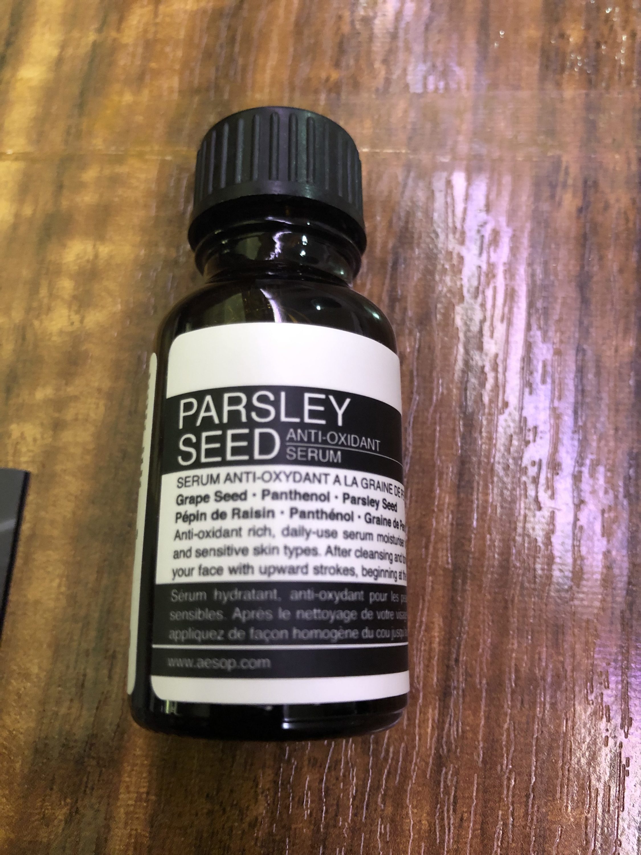 Cathay Pacific 777 first class Aesop serum