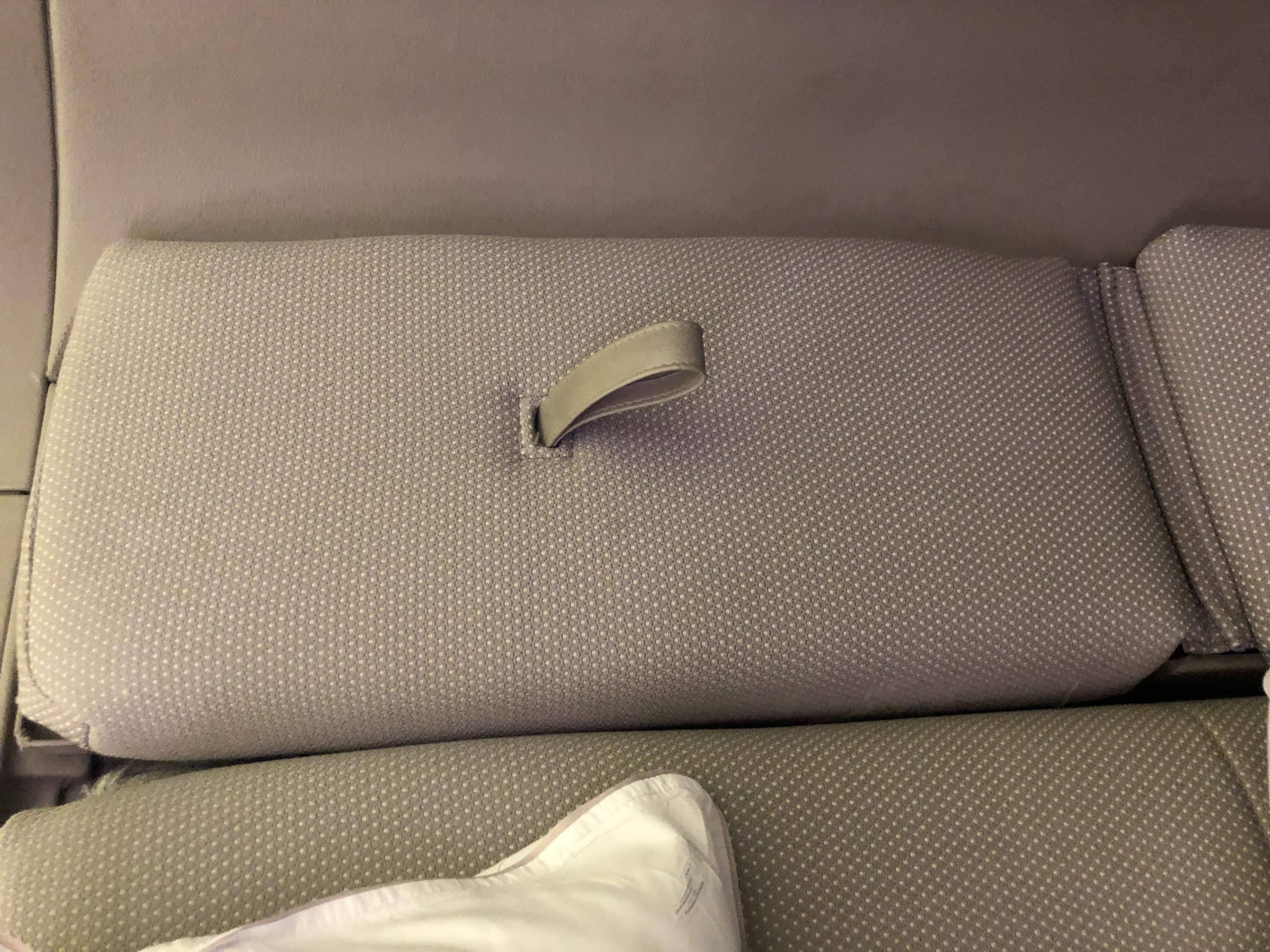 Cathay Pacific 777 first class armrest stowed
