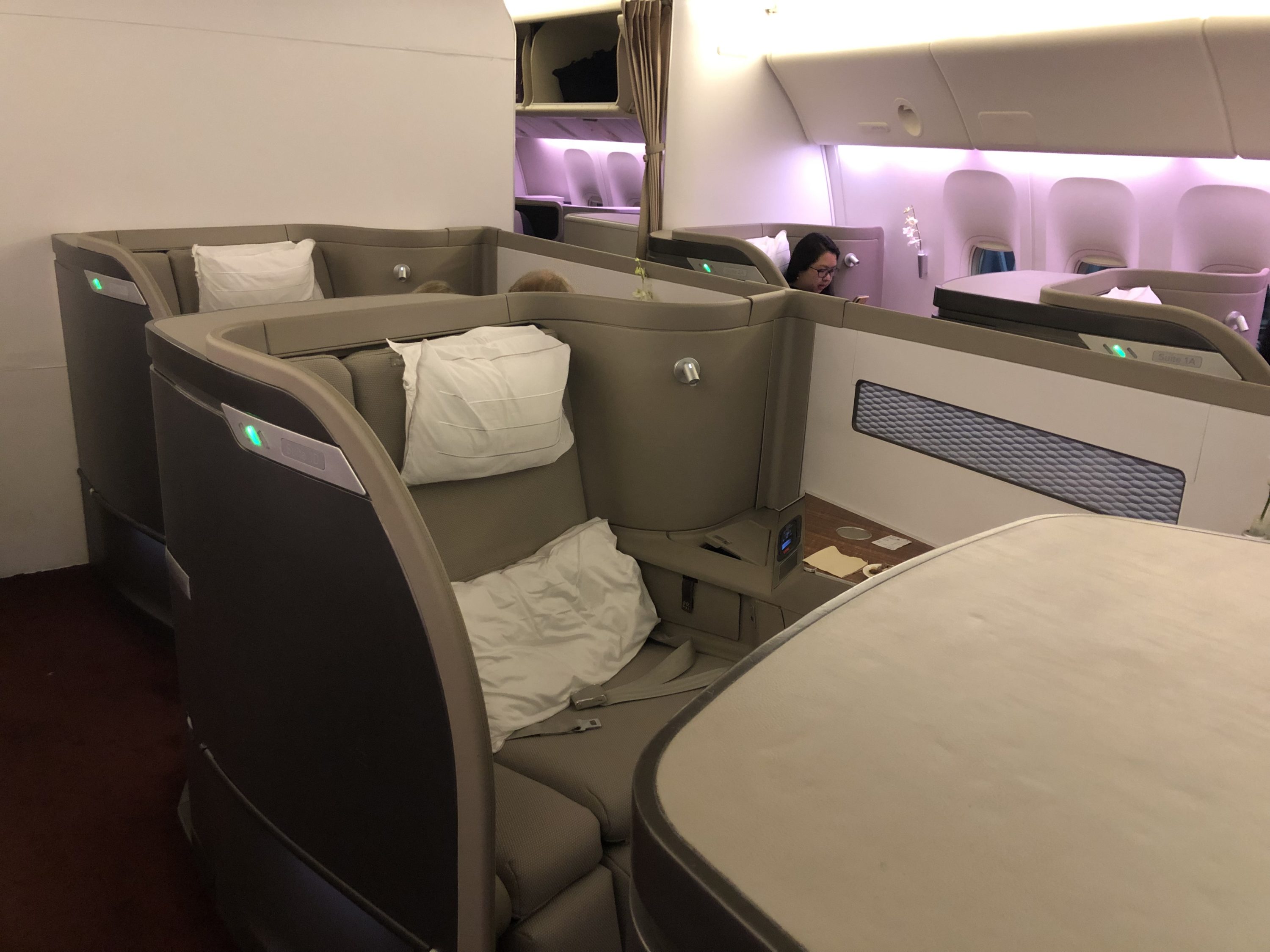 Cathay Pacific 777 first class cabin view 2 Cathay Pacific 777 first class cabin