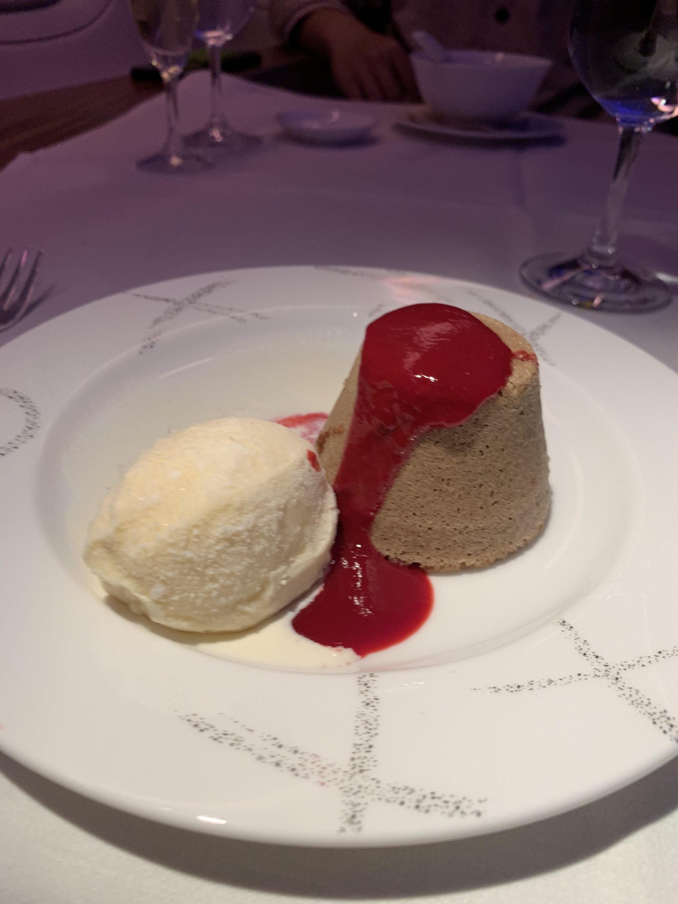 Cathay Pacific 777 first class dessert close-up
