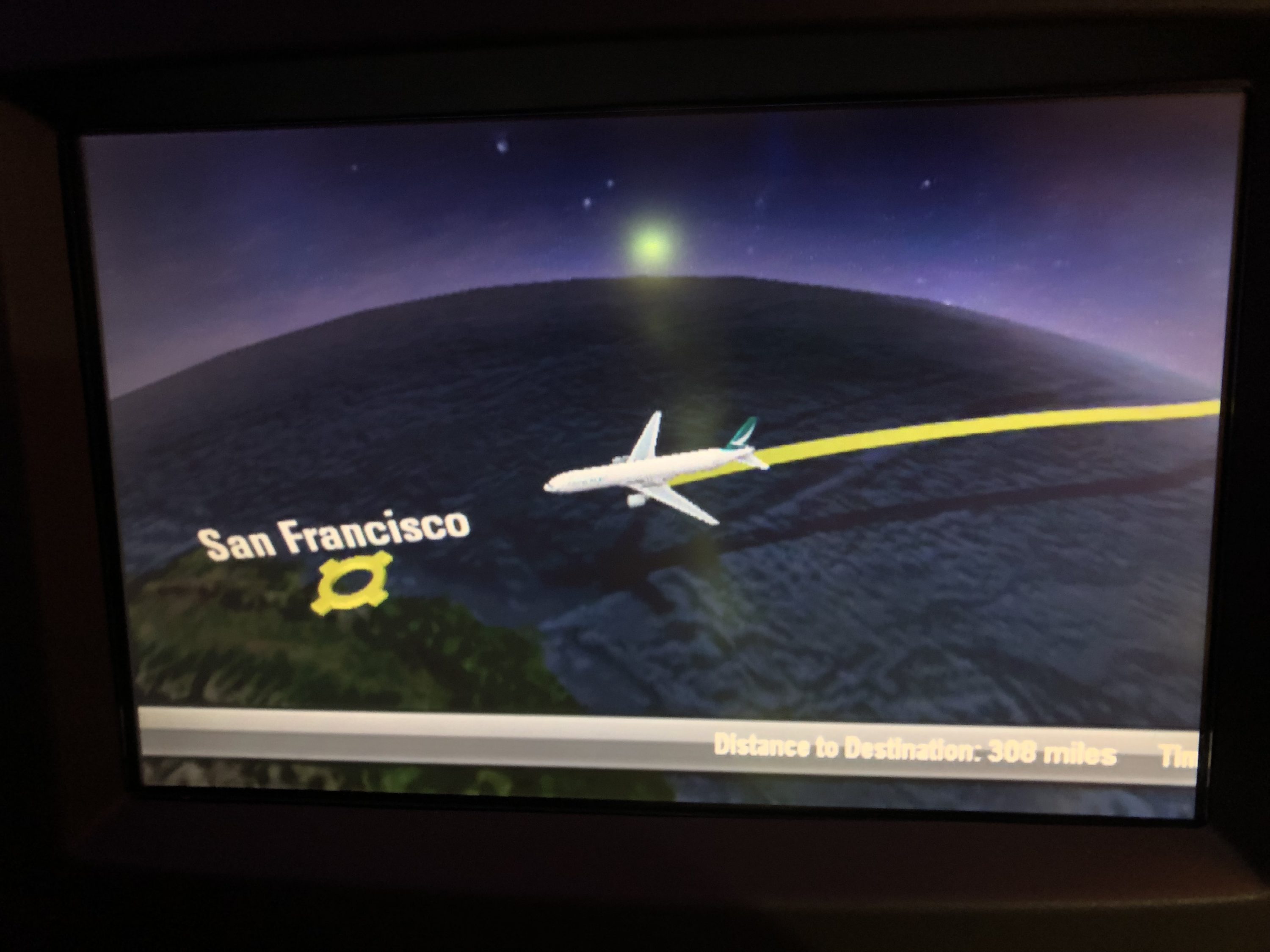 Cathay Pacific 777 first class flight map