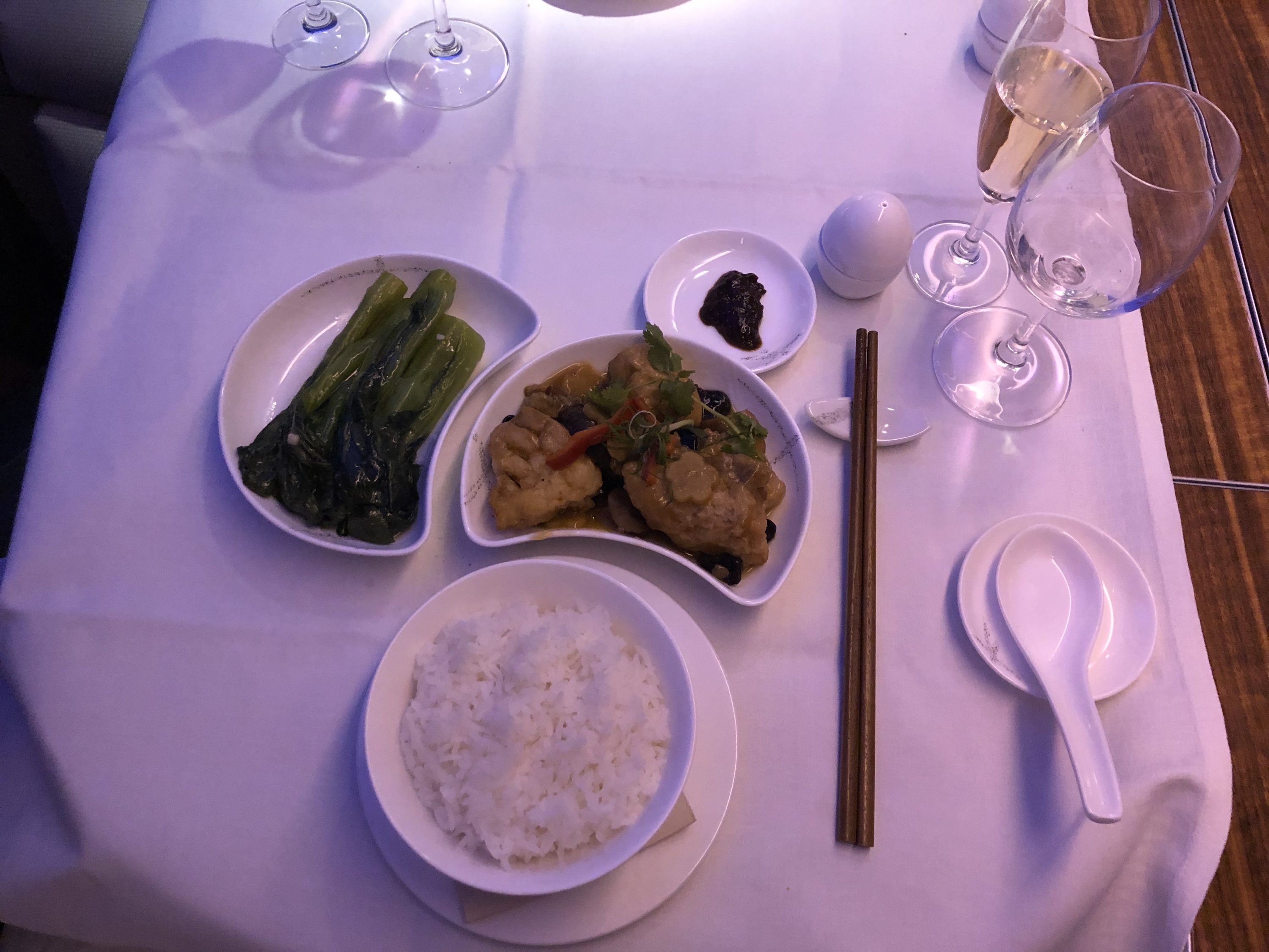Cathay Pacific 777 first class main course