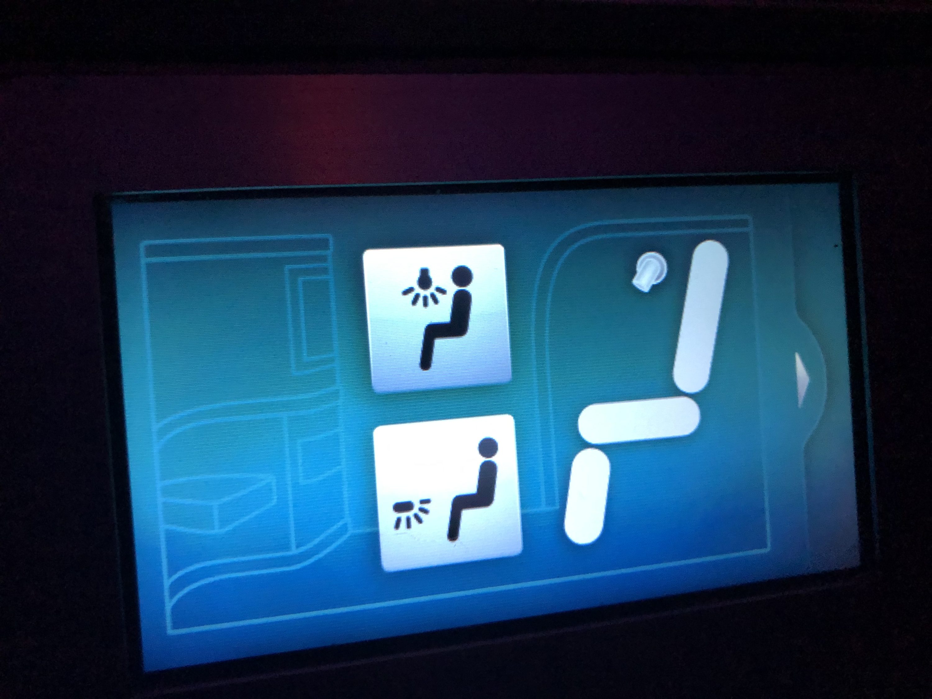 Cathay Pacific 777 first class seat light controls