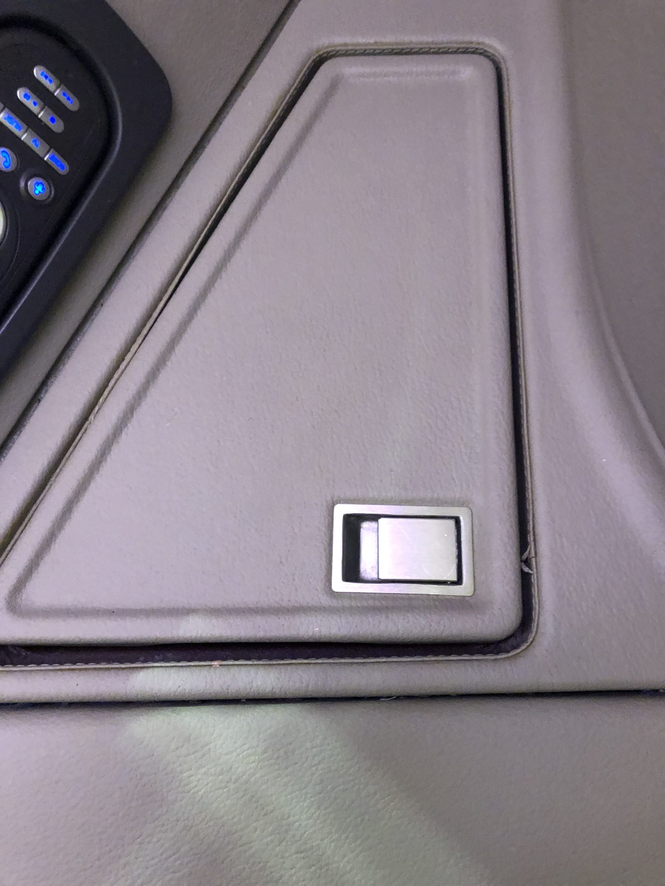 Cathay Pacific 777 first class storage compartment