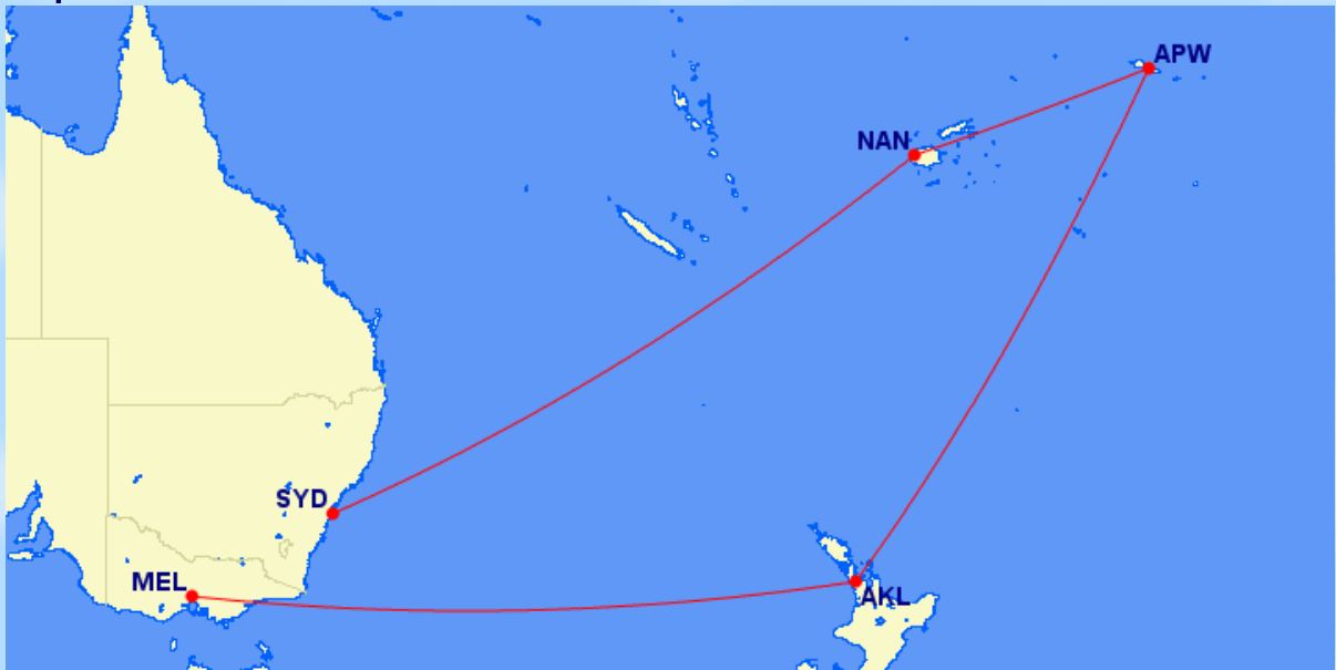 EVA Air South West Pacific Route EVA Air South West Pacific Route