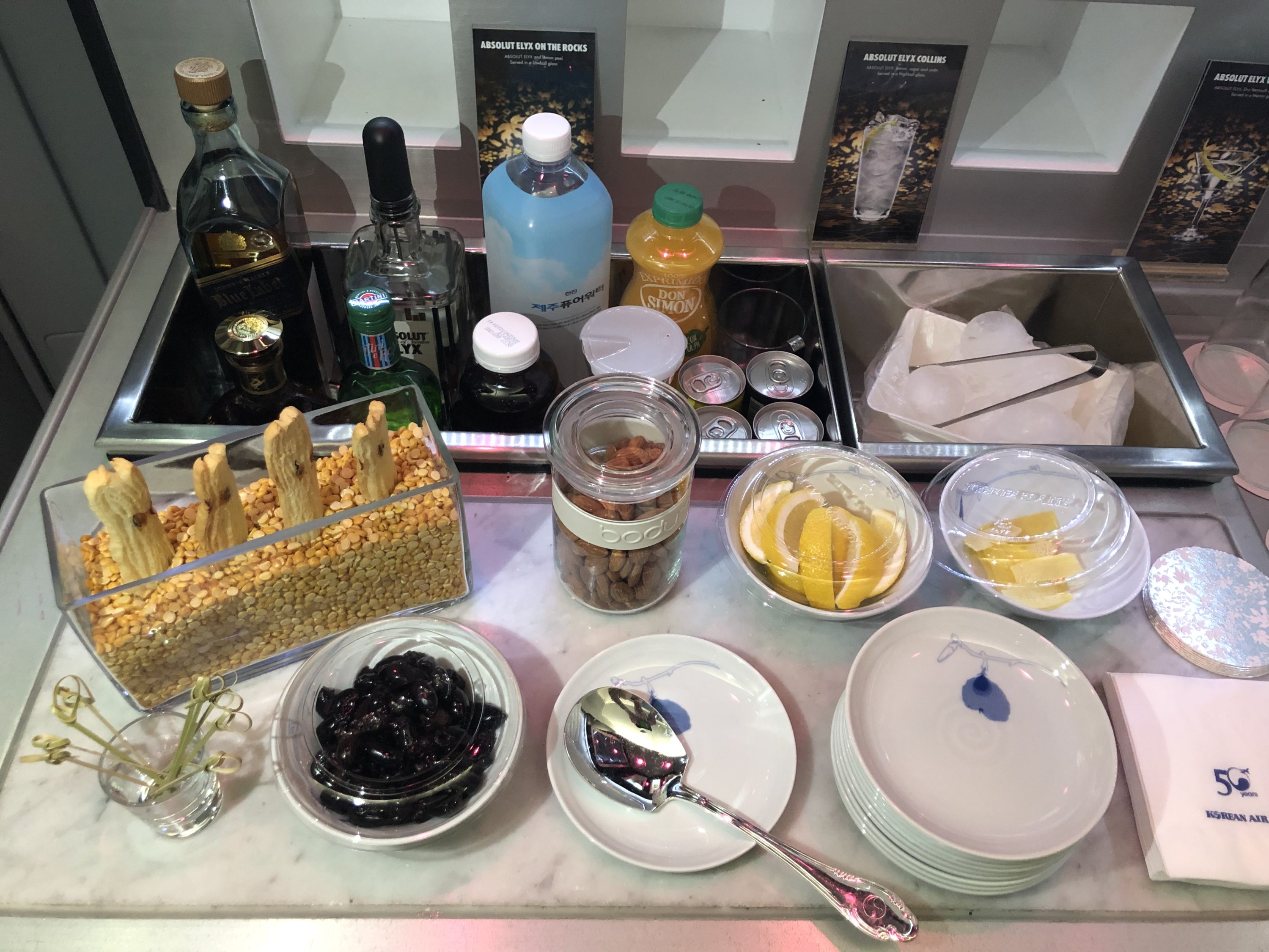 Korean Air business class bar 1