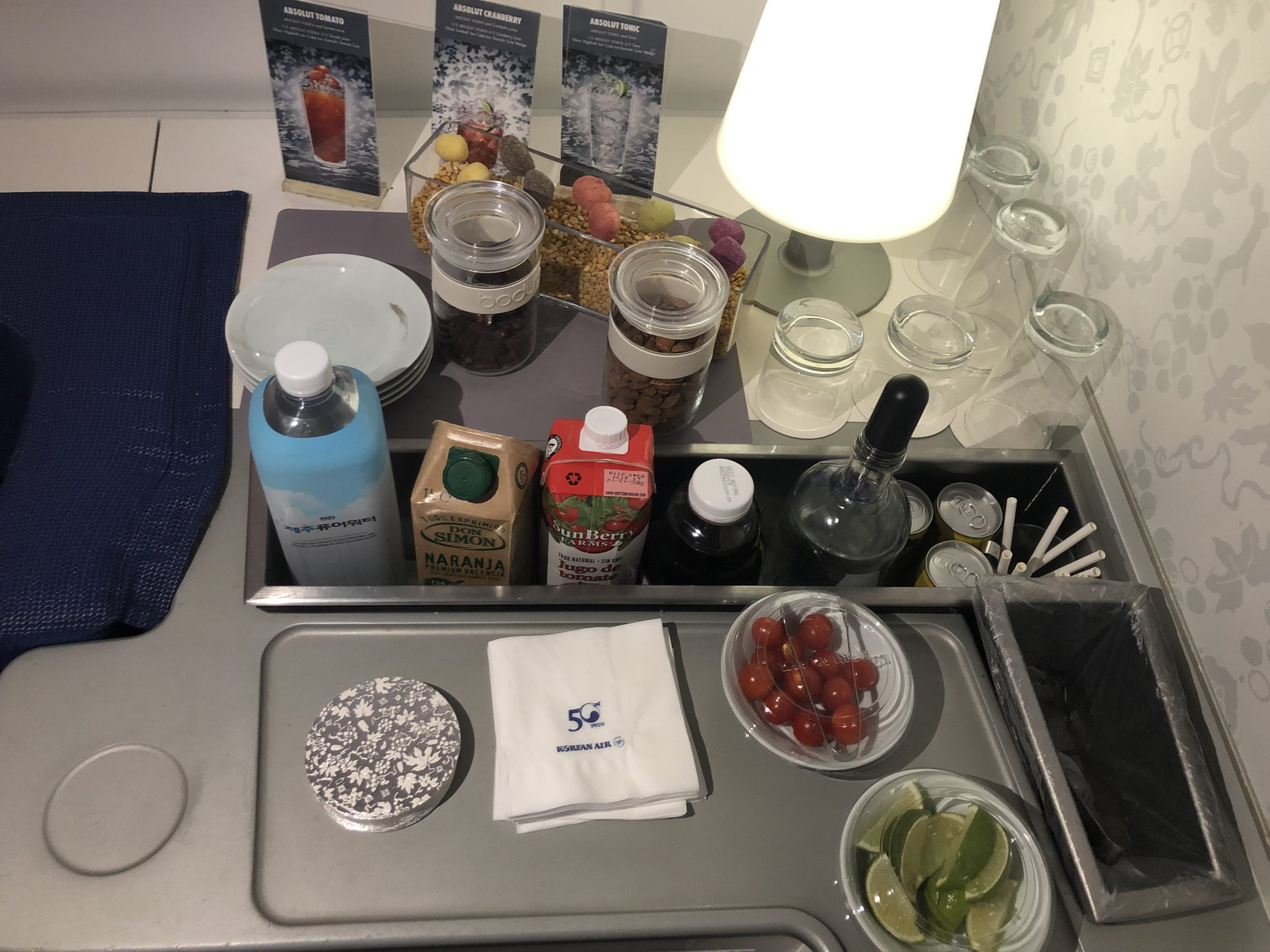 Korean Air business class bar 2