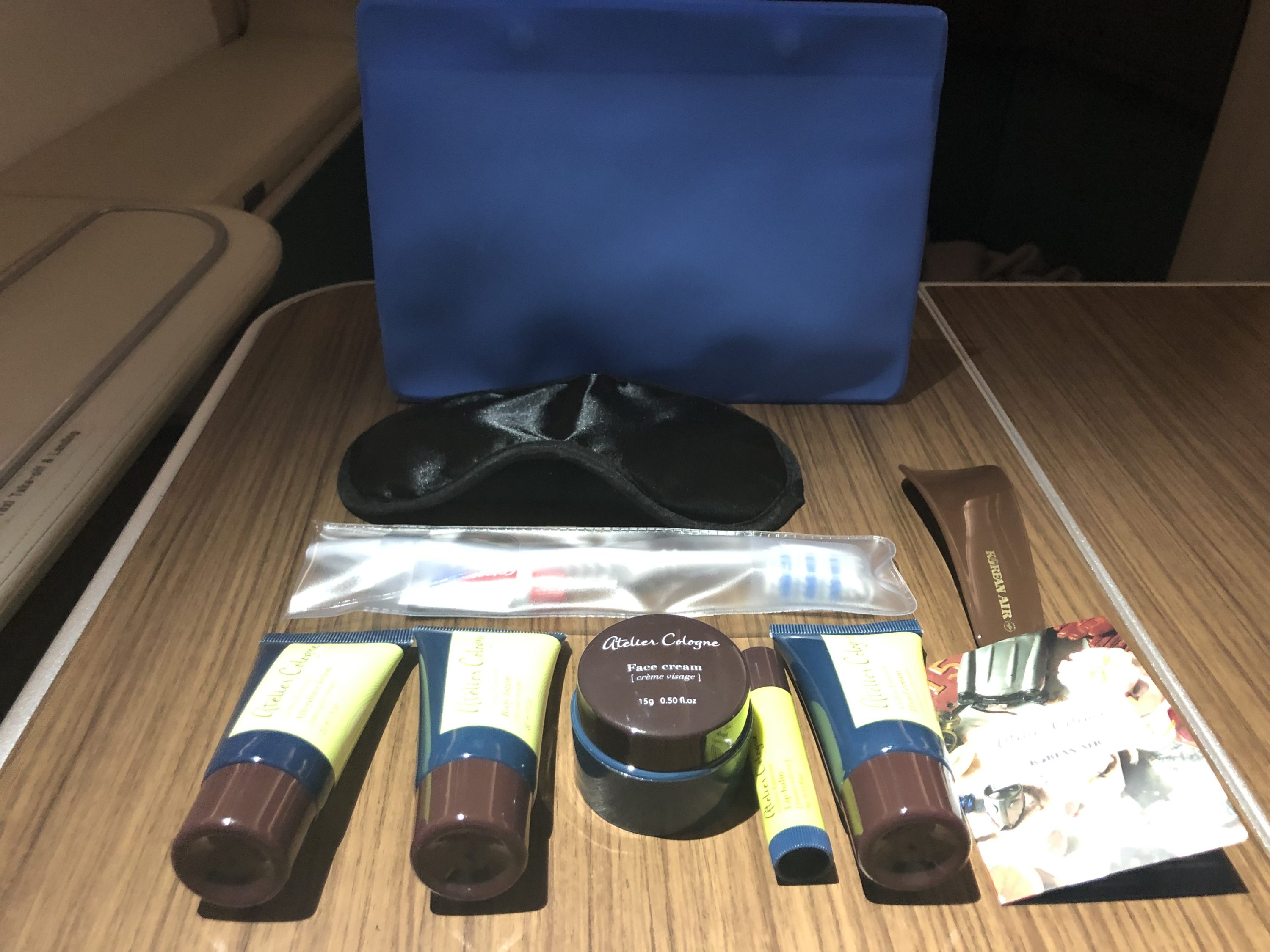 Korean Air first class amenity kit
