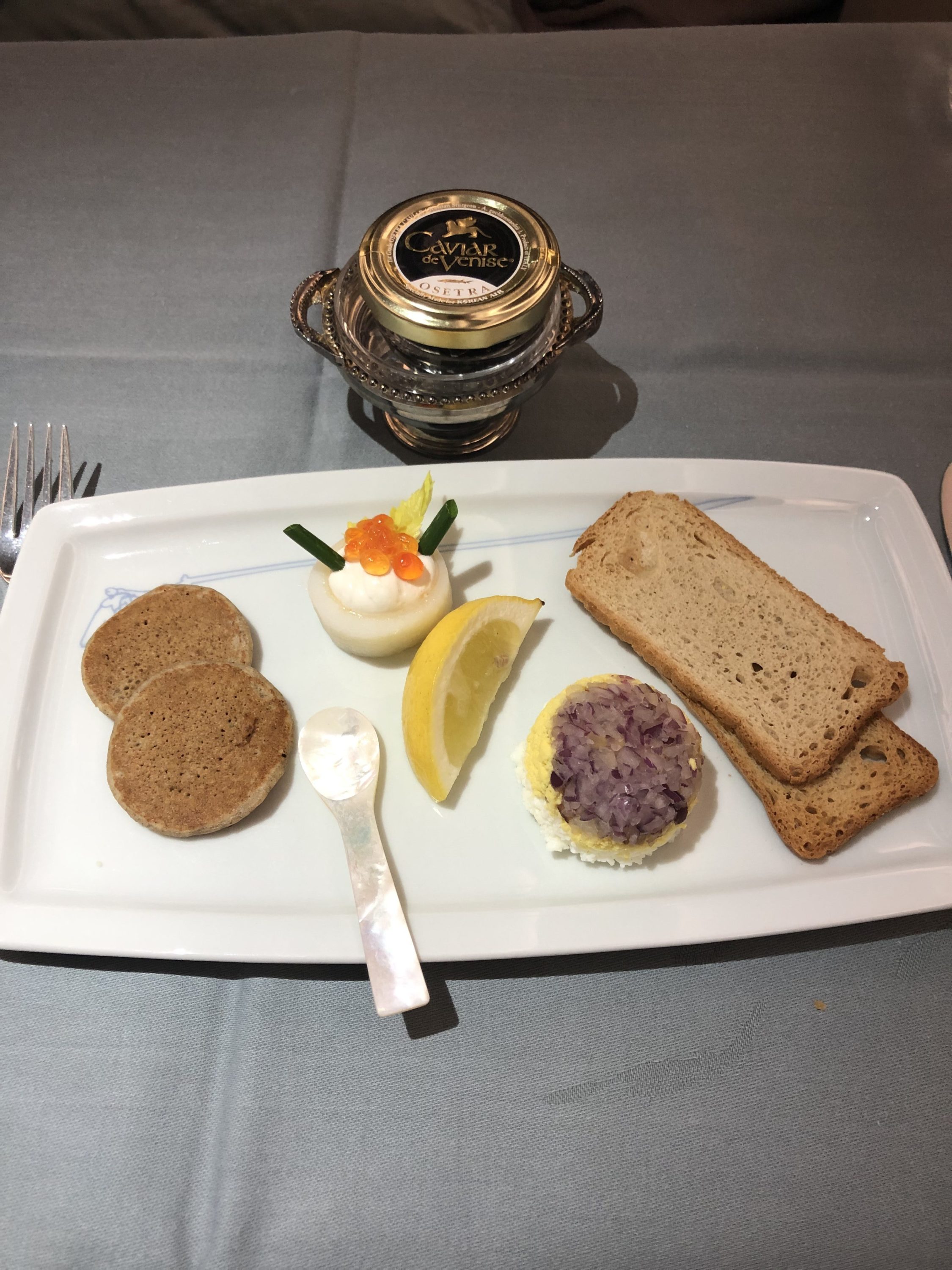 Korean Air first class caviar 1