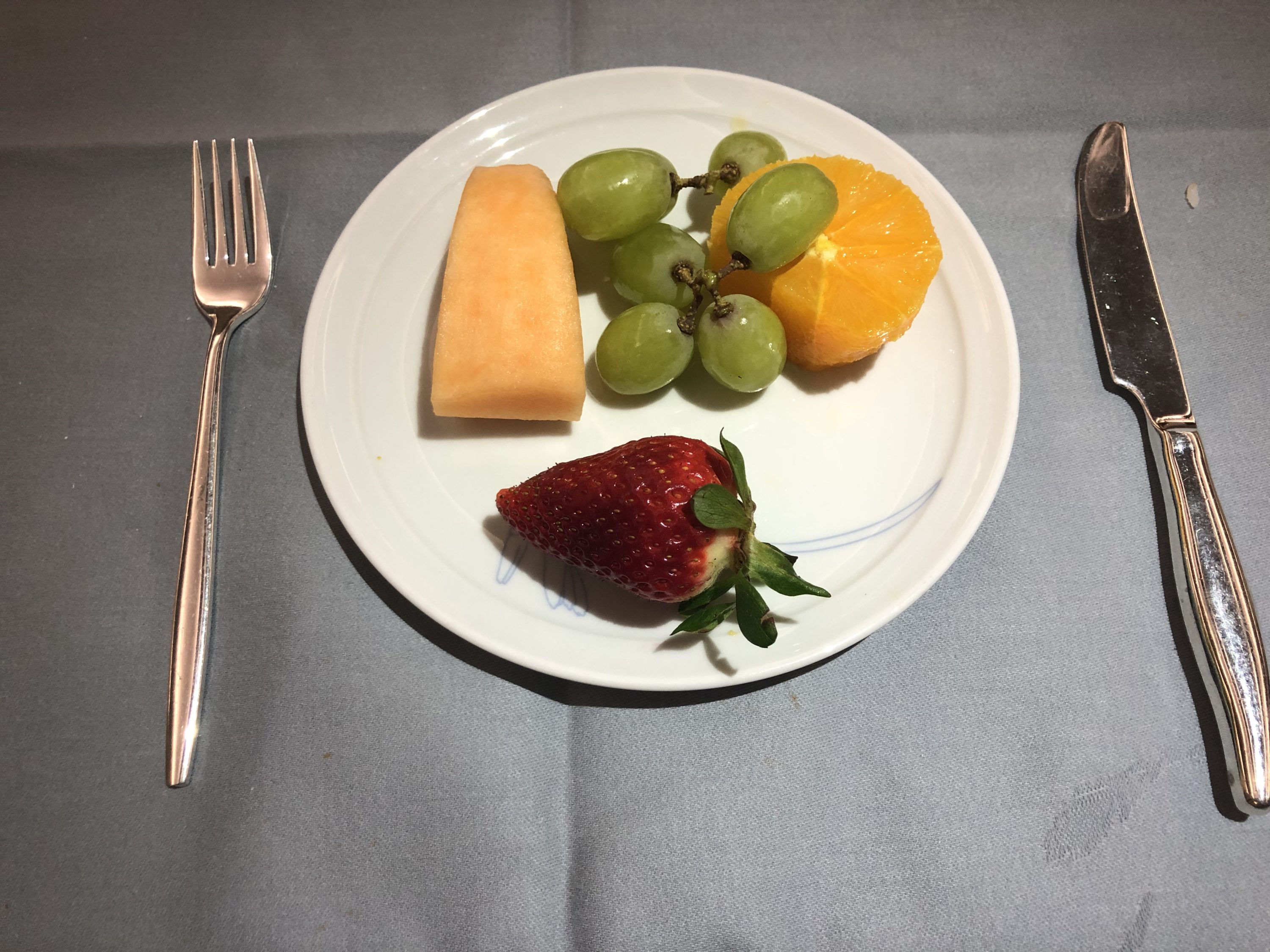 Korean Air first class fruit