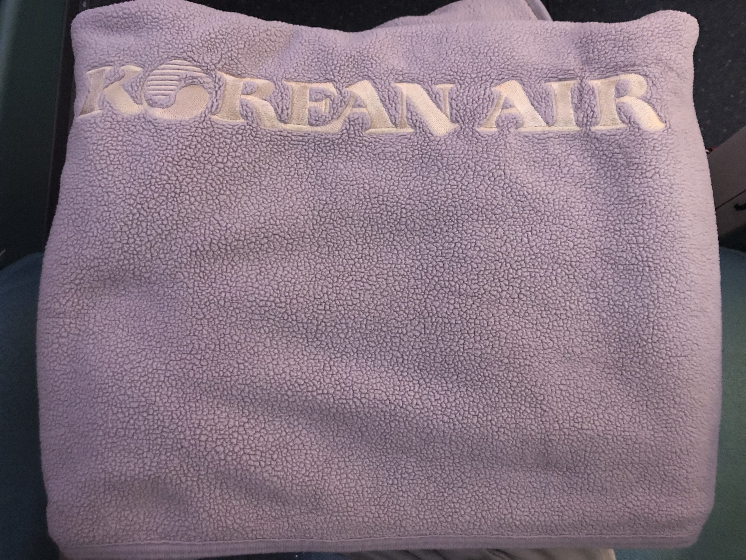 Korean Air first class light blanket