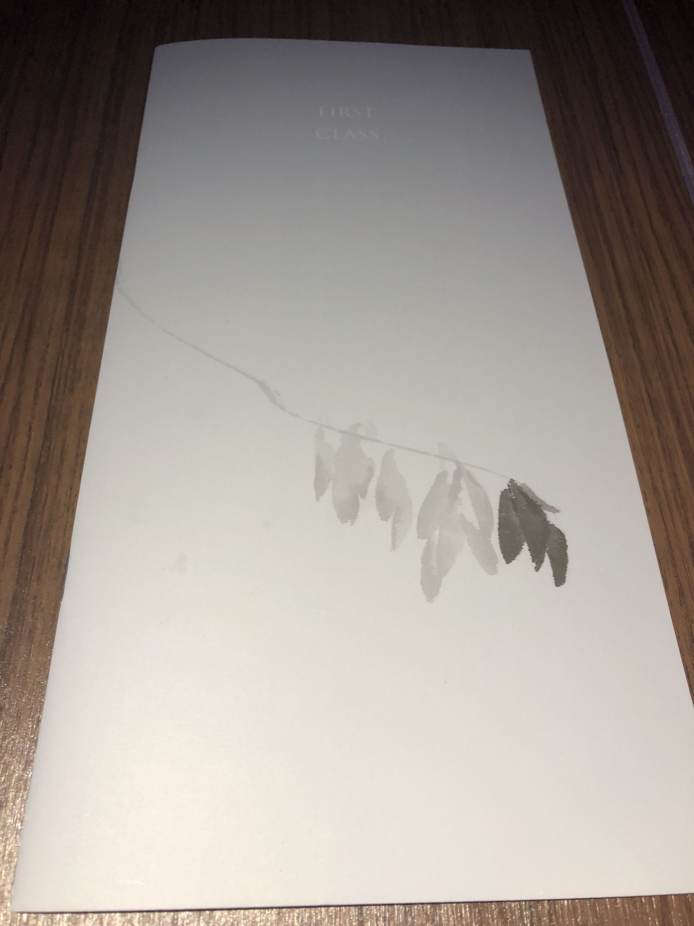 Korean Air first class menu 1