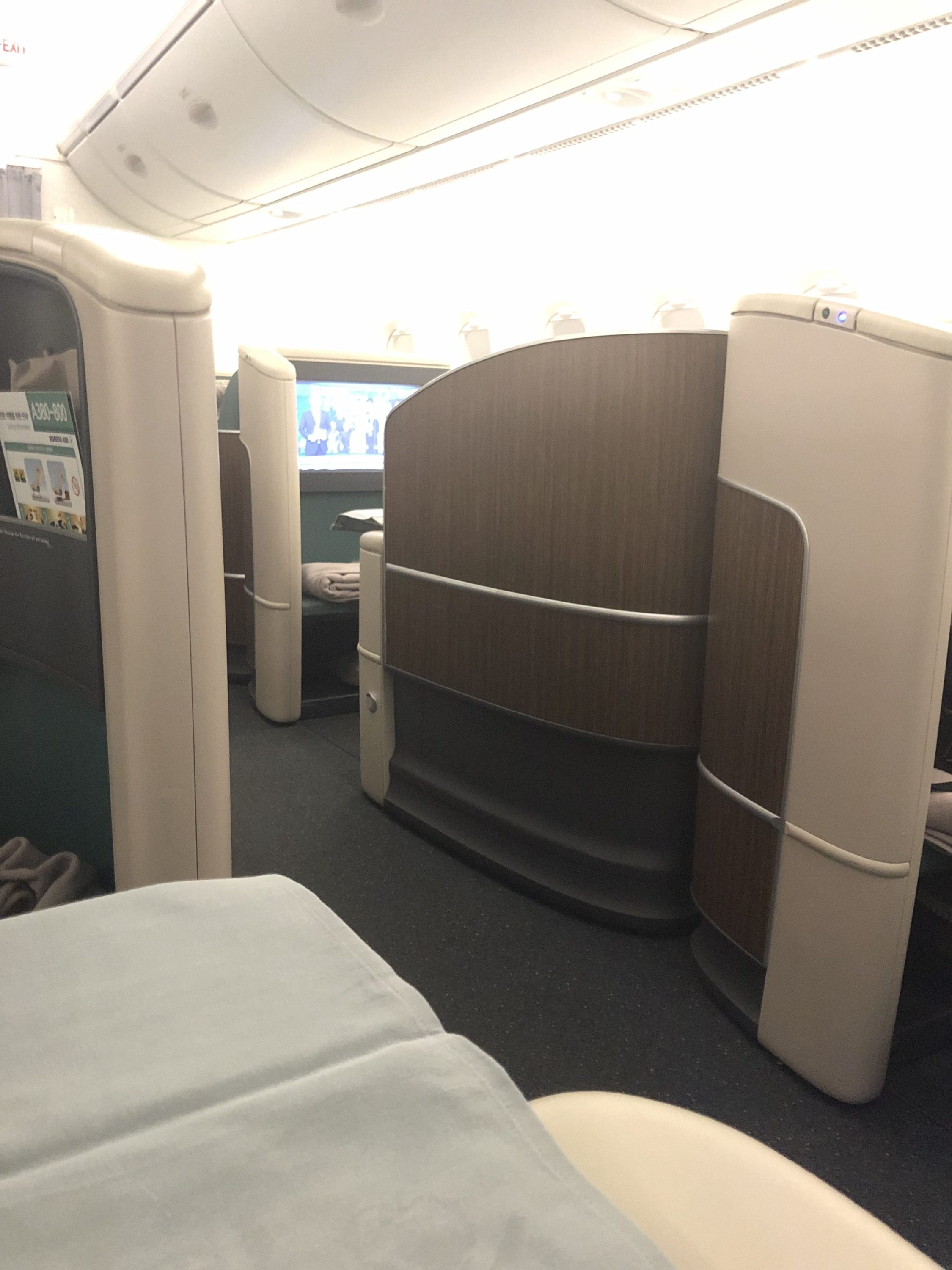 Korean Air first class seat perspective