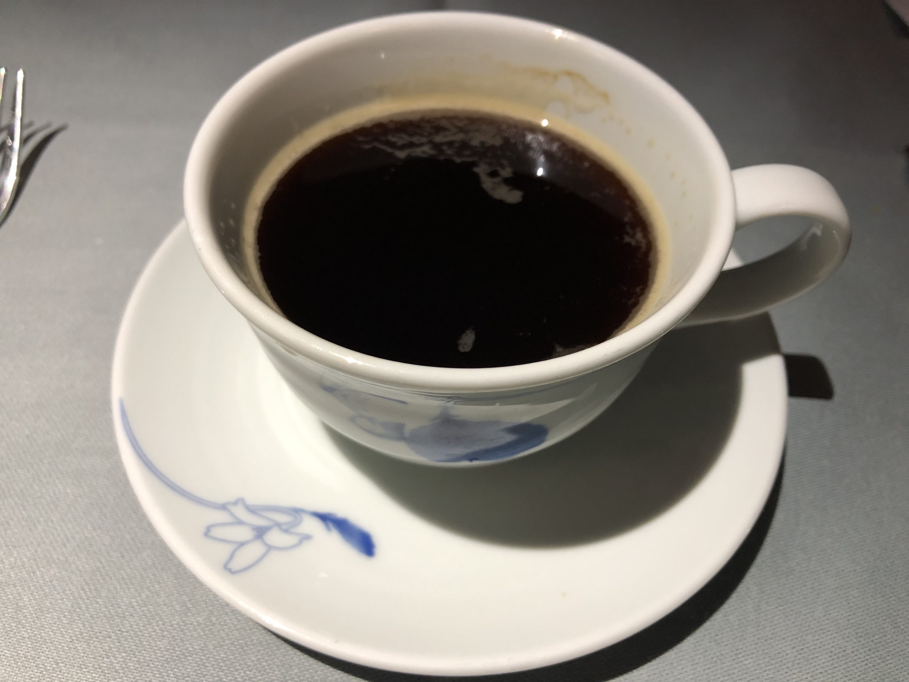 Korean Air first class second meal americano
