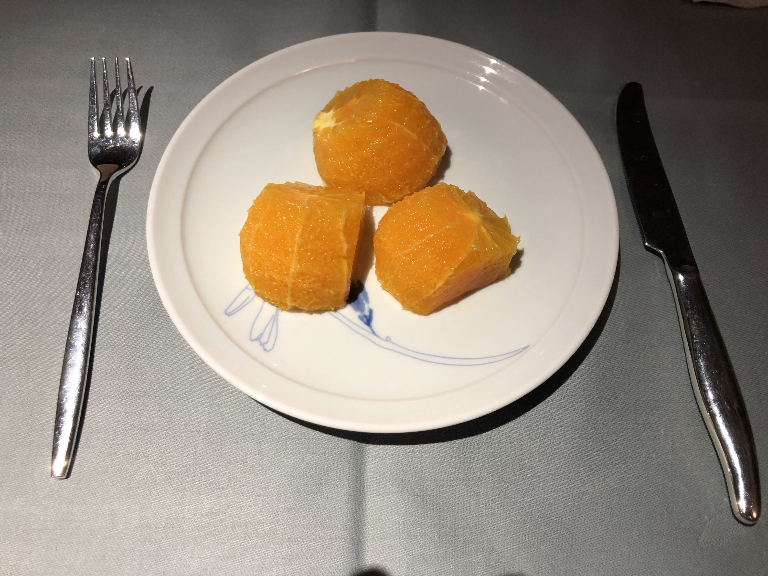 Korean Air first class second meal dessert