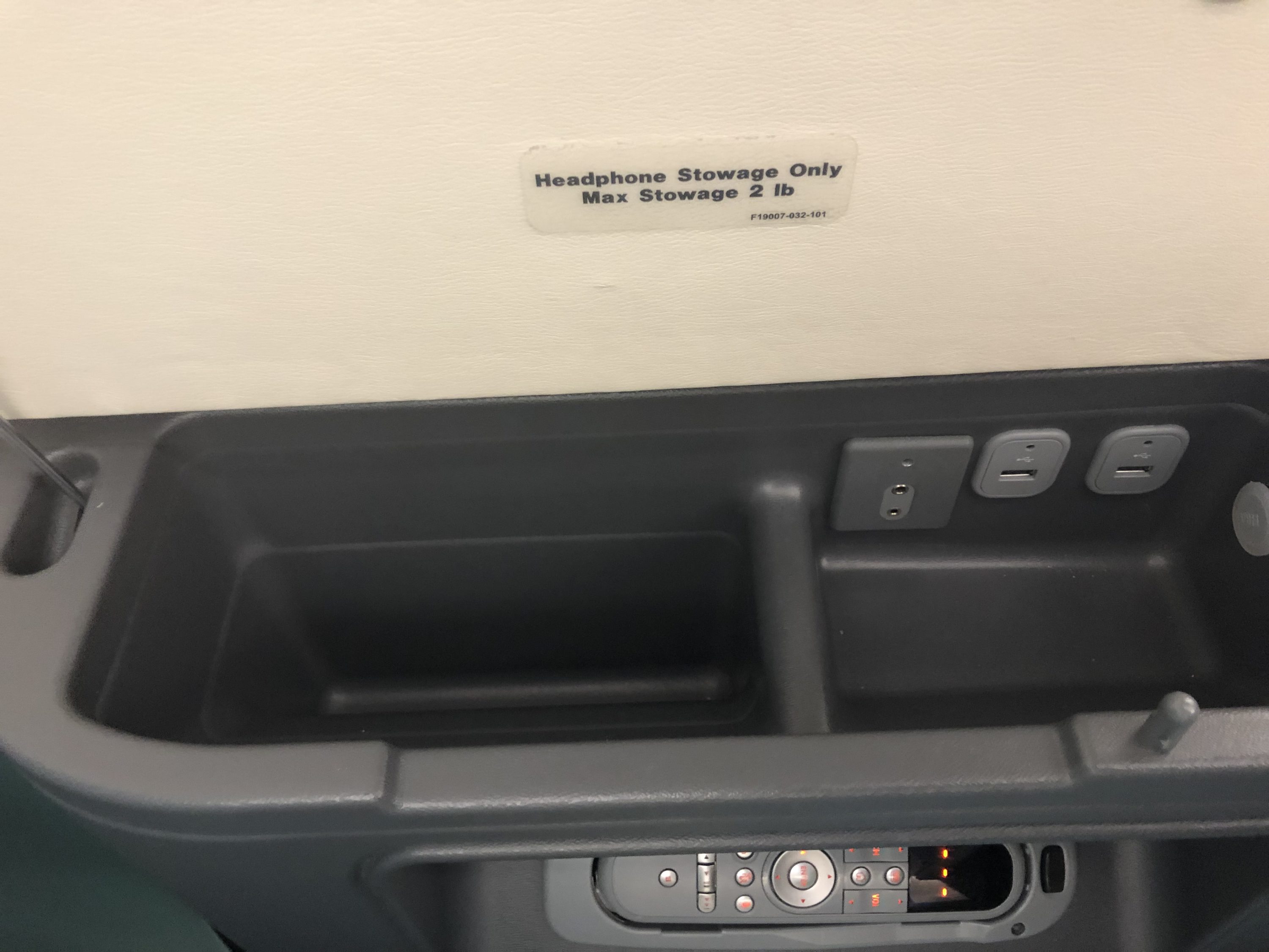 Korean Air first class storage compartment 2
