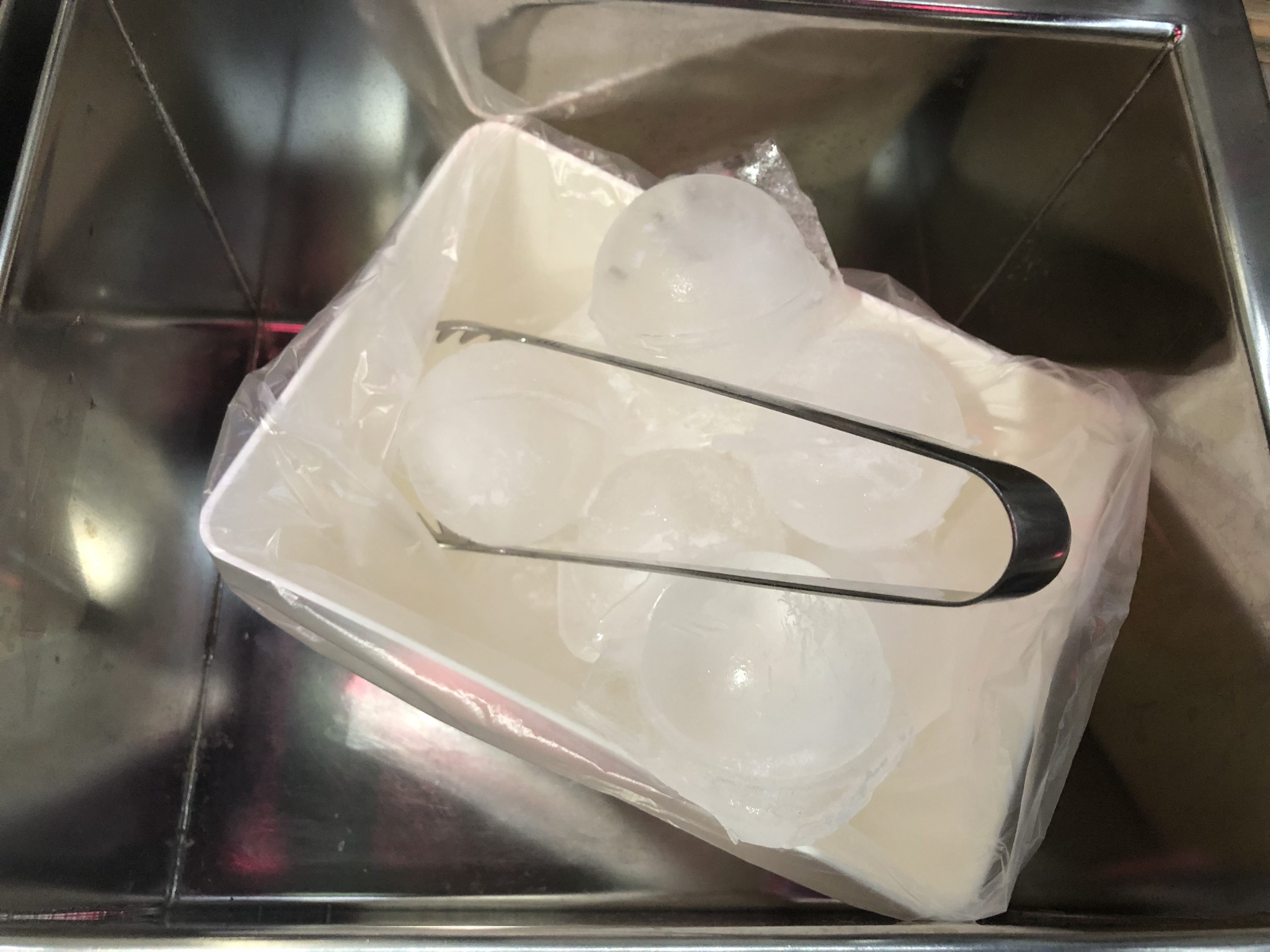 Korean Air first class whiskey ice