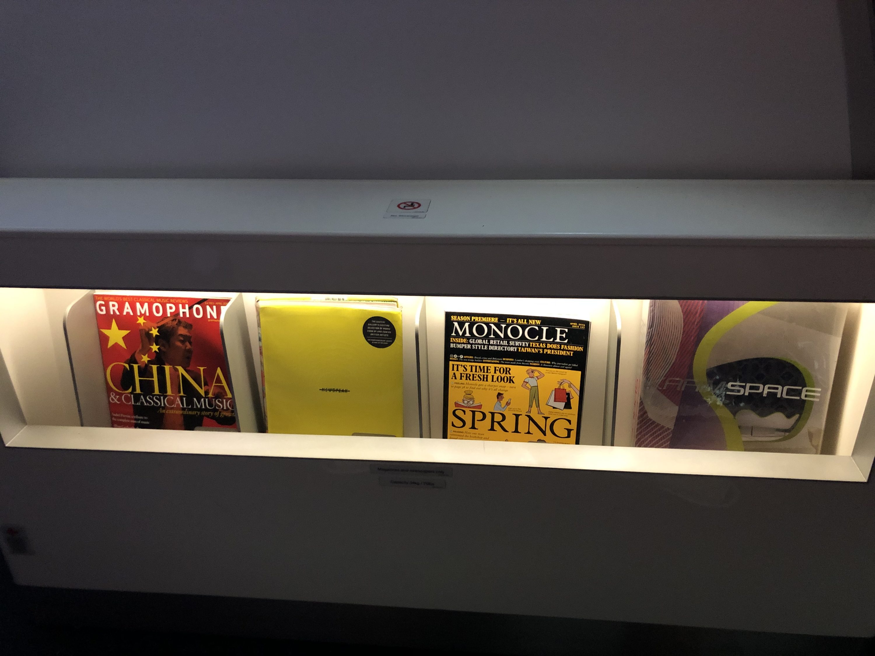 Korean Air in-flight bar literature
