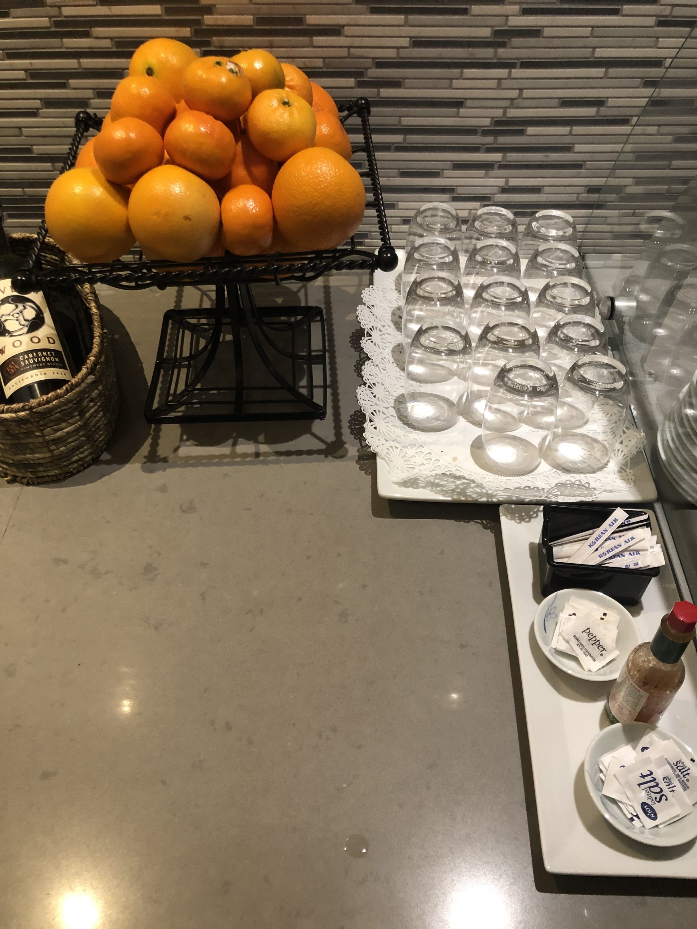 Korean Air lounge LAX fruit