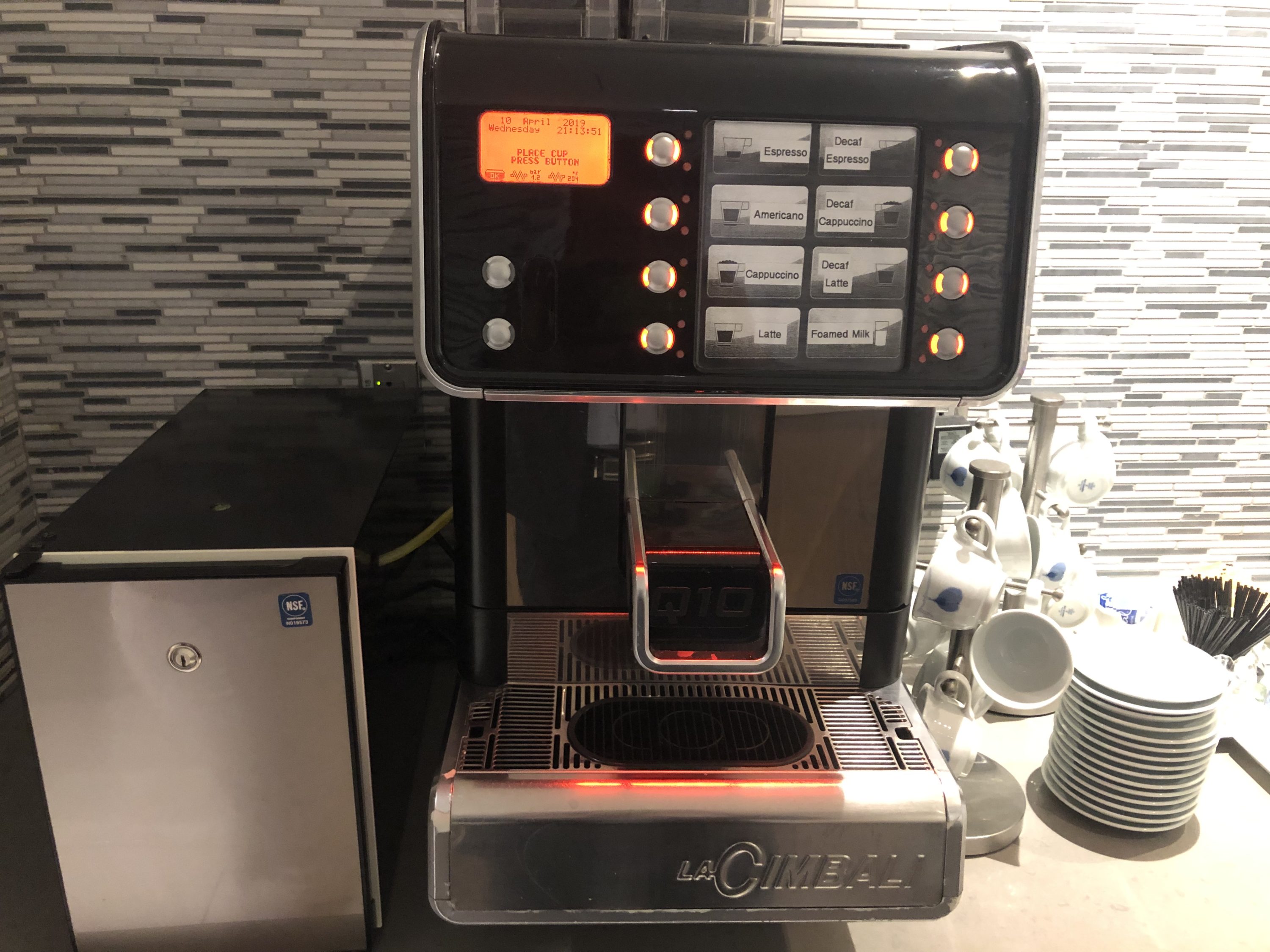 Korean Air lounge espresso machine