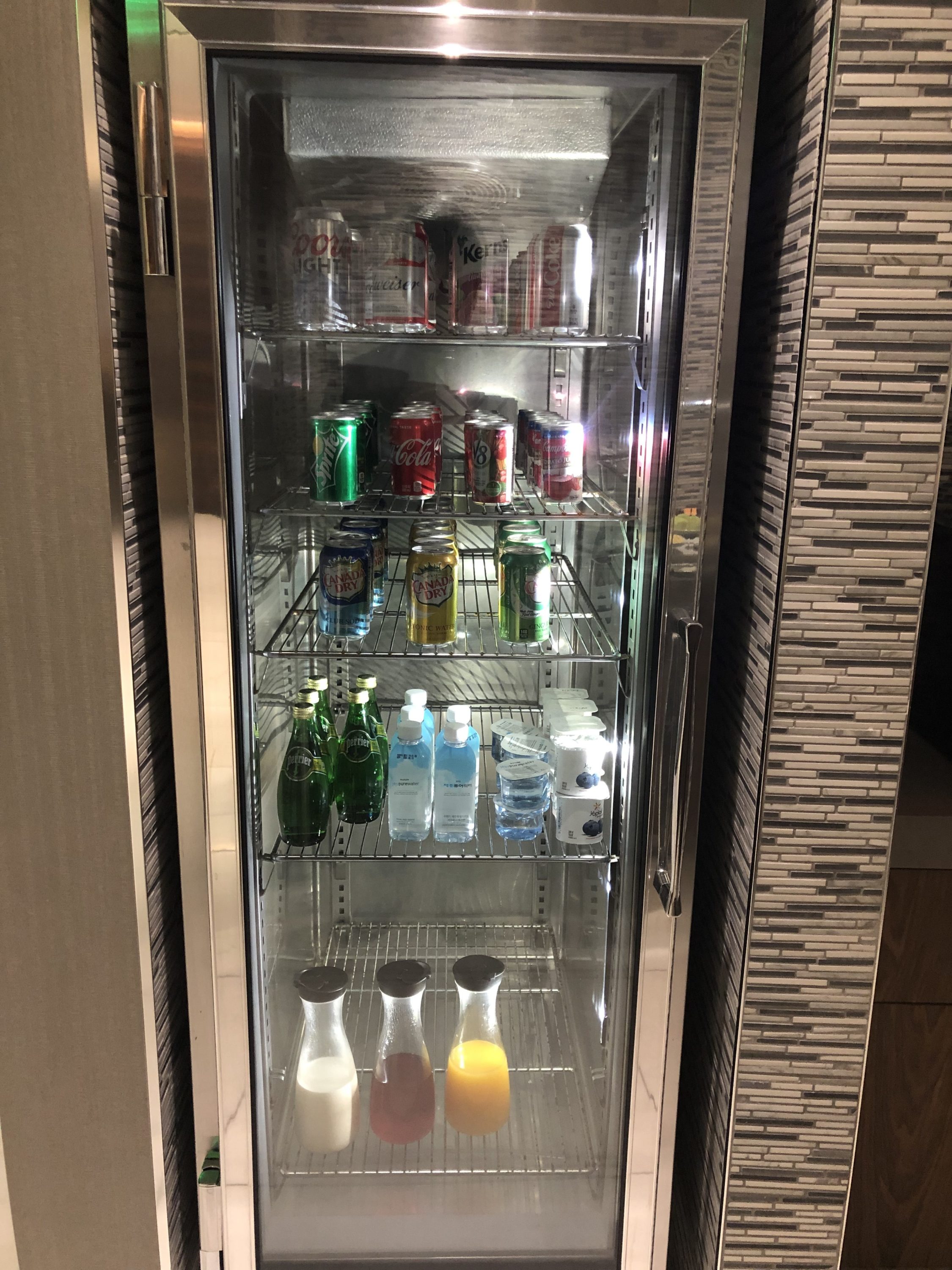 Korean Air lounge refrigerator