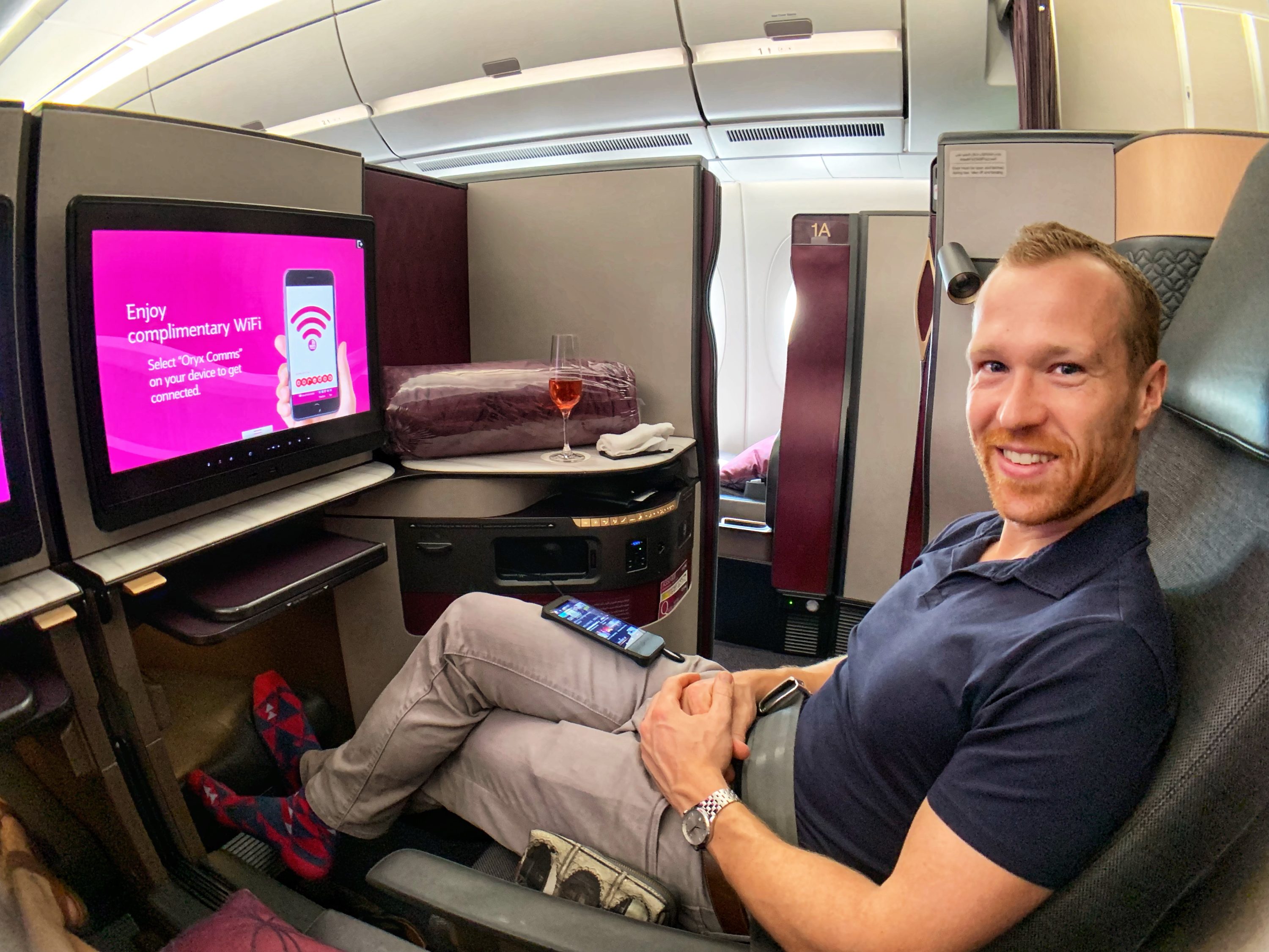 Qatar QSuites A350 1J, Alex Miller of Upgraded Points Qatar QSuites A350 1J, Alex Miller of Upgraded Points