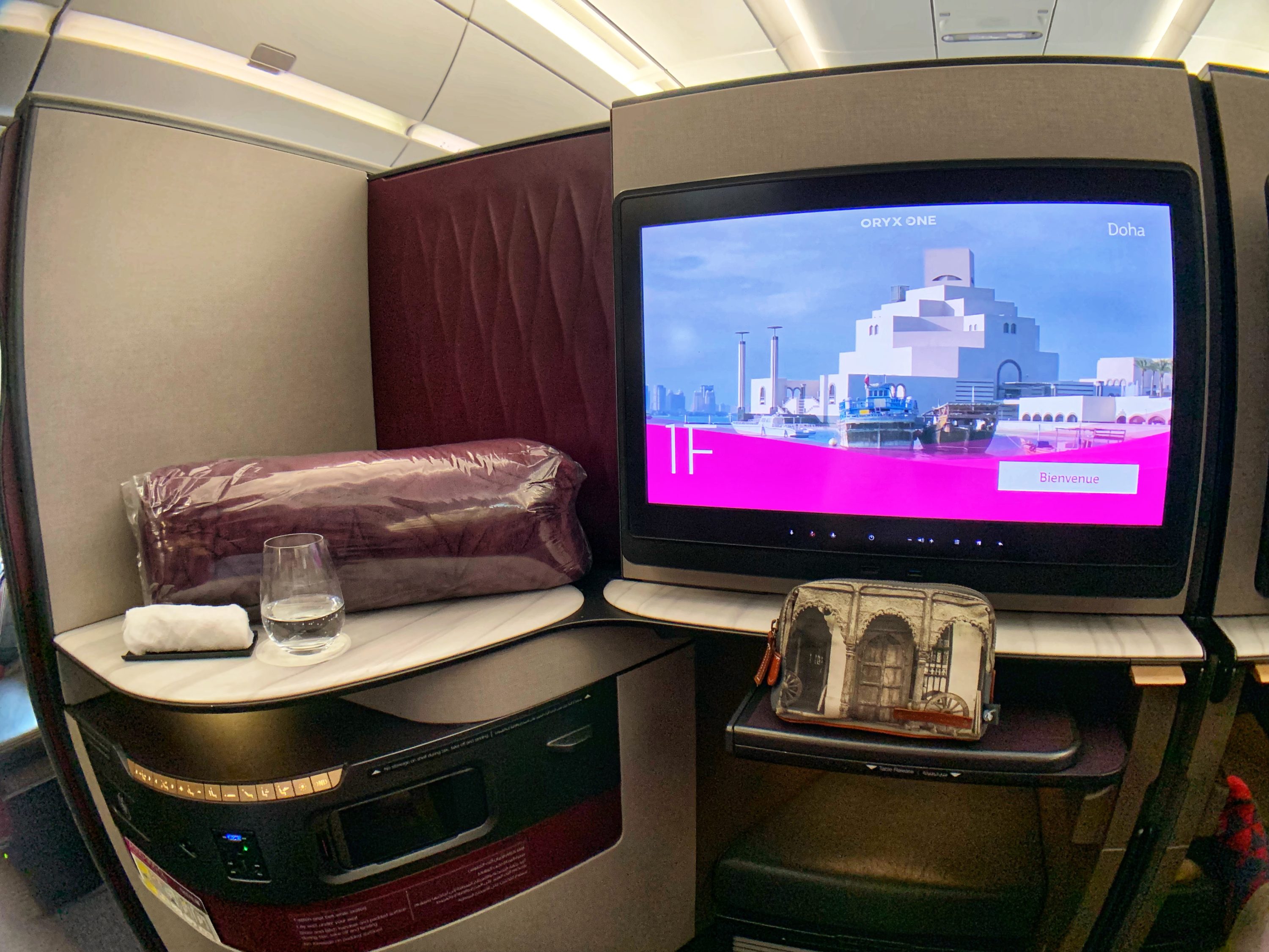 Qatar QSuites A350 Seat 1F View Qatar QSuites A350 Seat 1F View