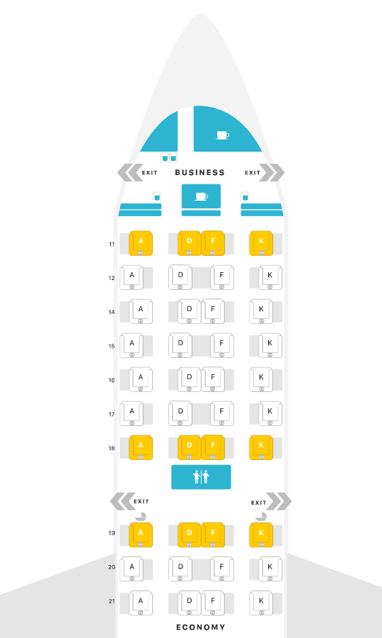 Singapore Airlines A350-900 Regional Seat Map; Source: SeatGuru