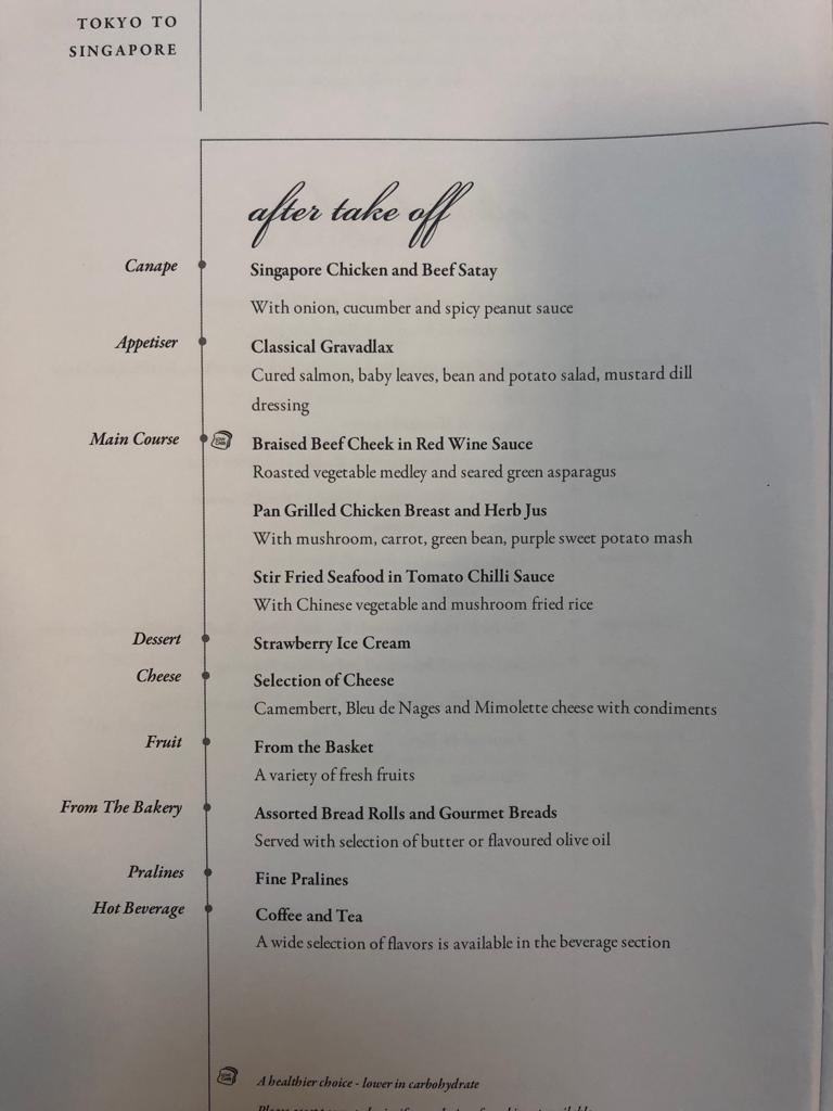 Singapore Airlines Western Meal Option