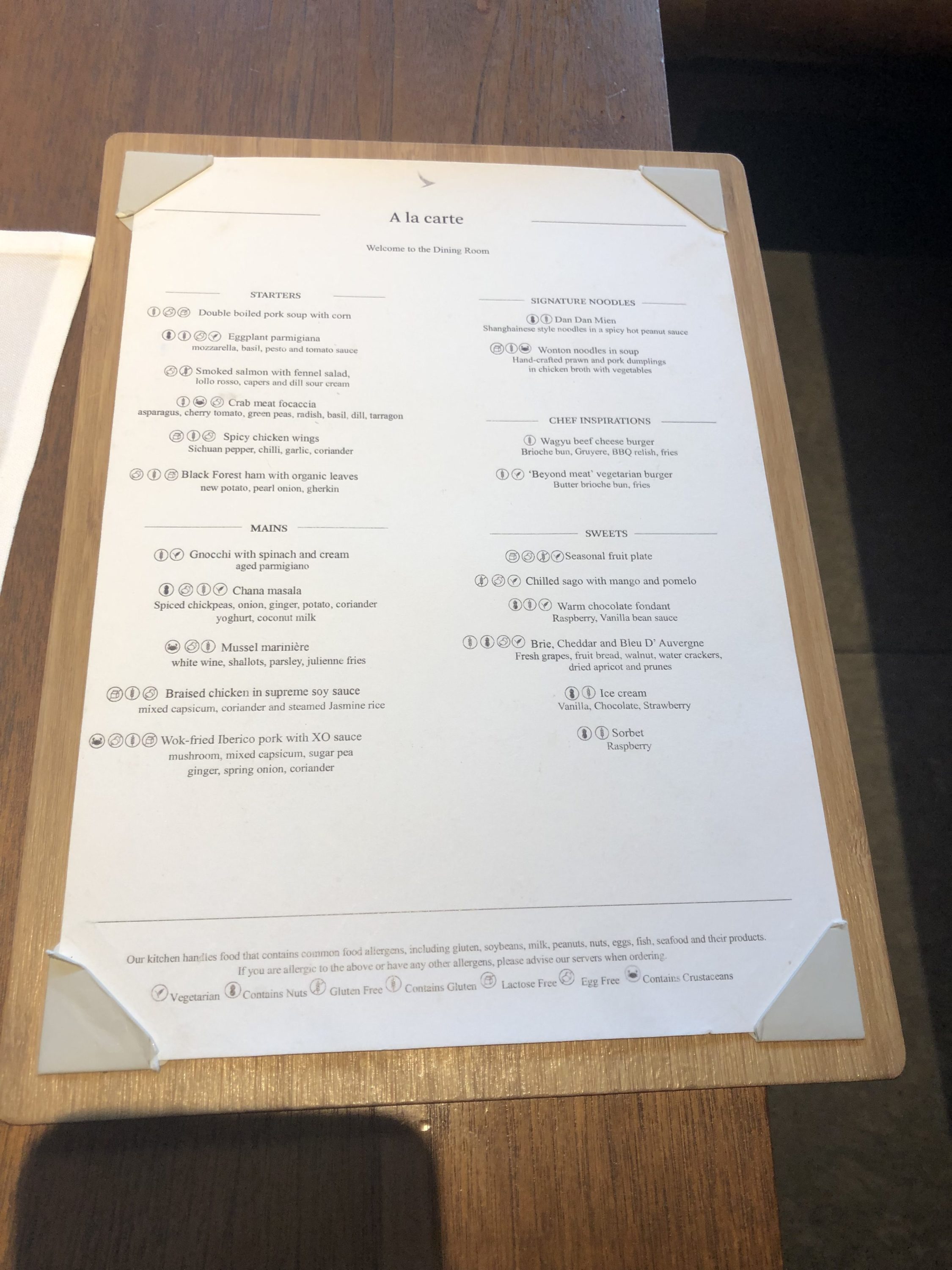 The Pier, First at Hong Kong International Airport dining room a-la-carte menu