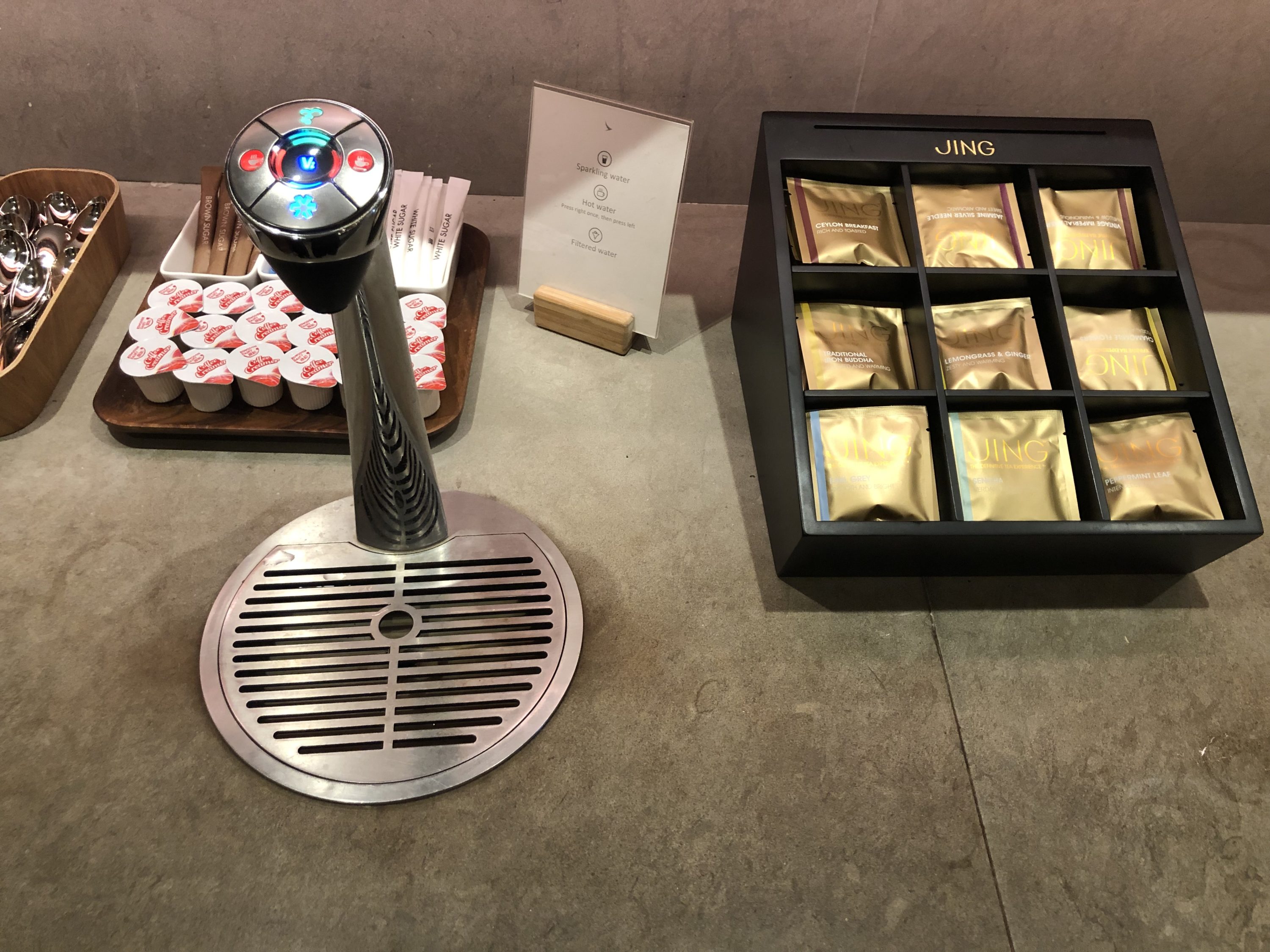 The Pier, First at Hong Kong International Airport tea and filtered water