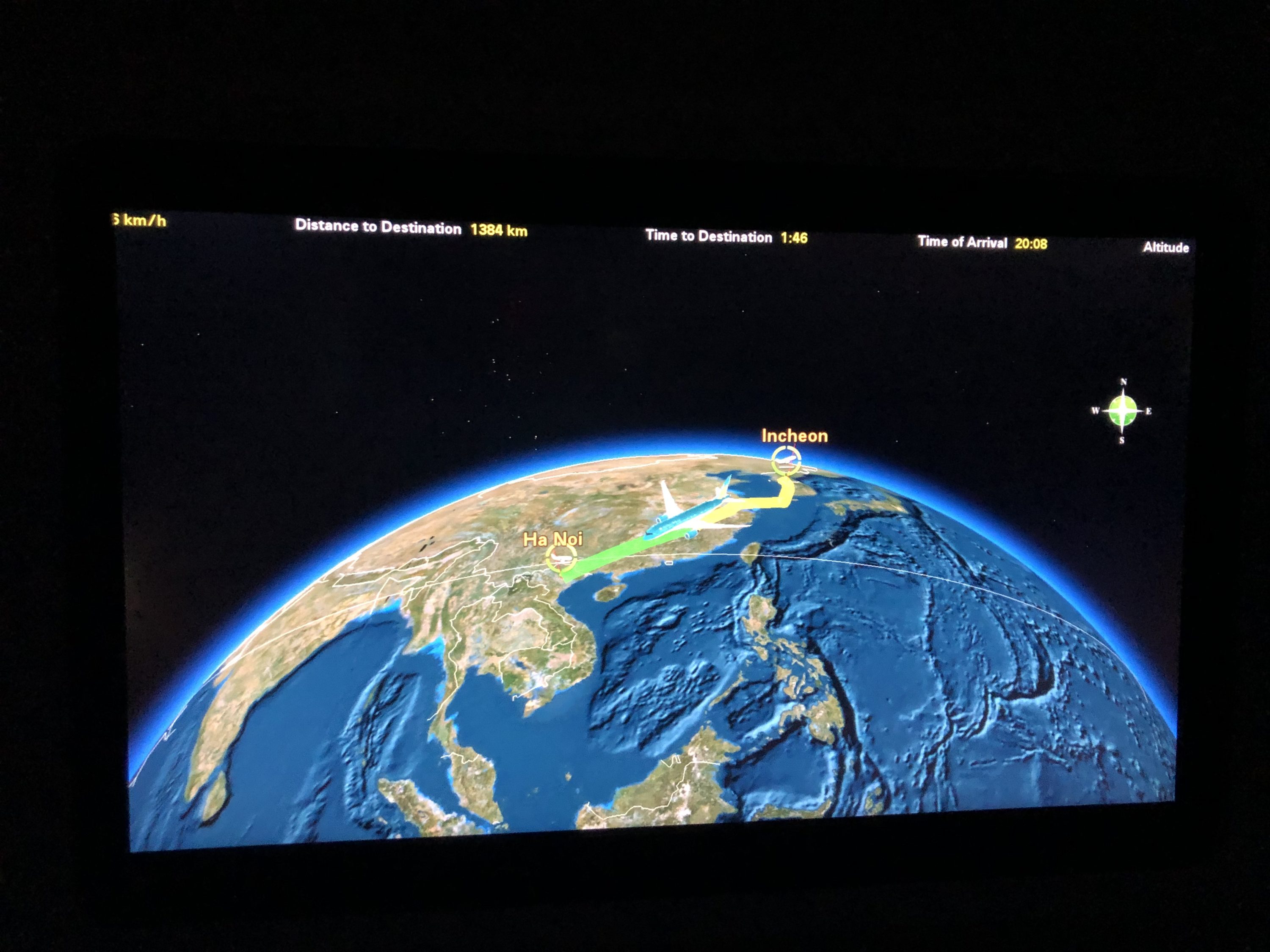 Vietnam Airlines 787-9 business class flight map