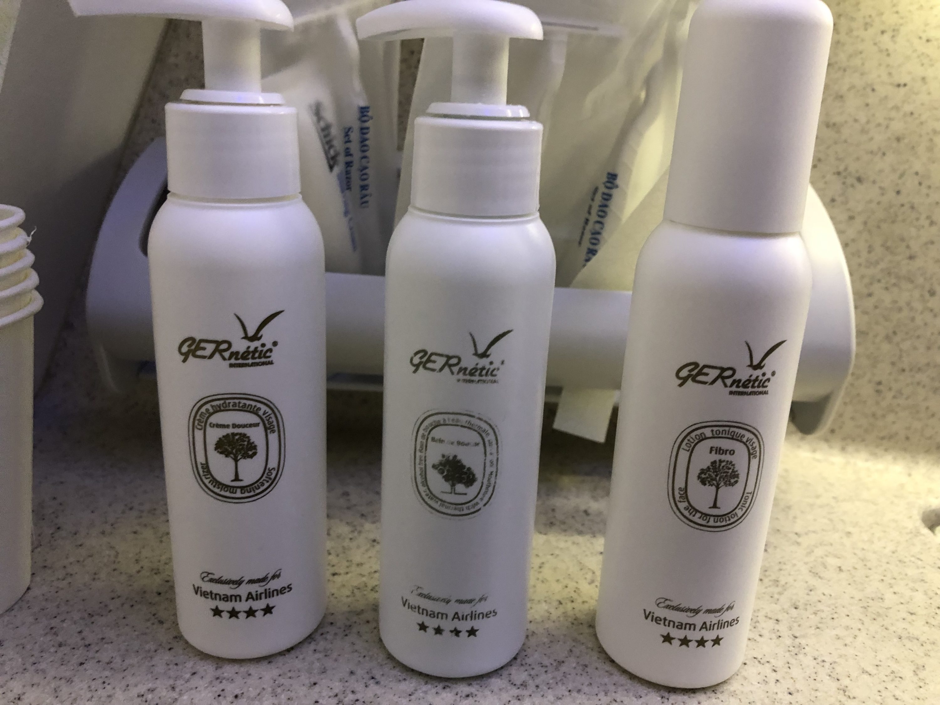 Vietnam Airlines 787-9 business class lavatory amenities close-up