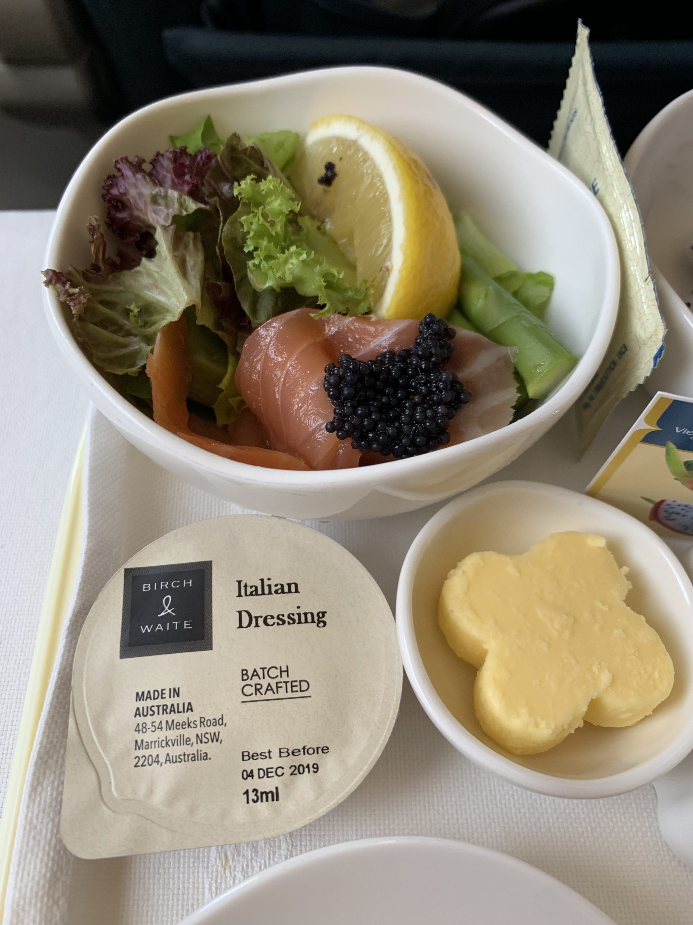 Vietnam Airlines A321 business class appetizer