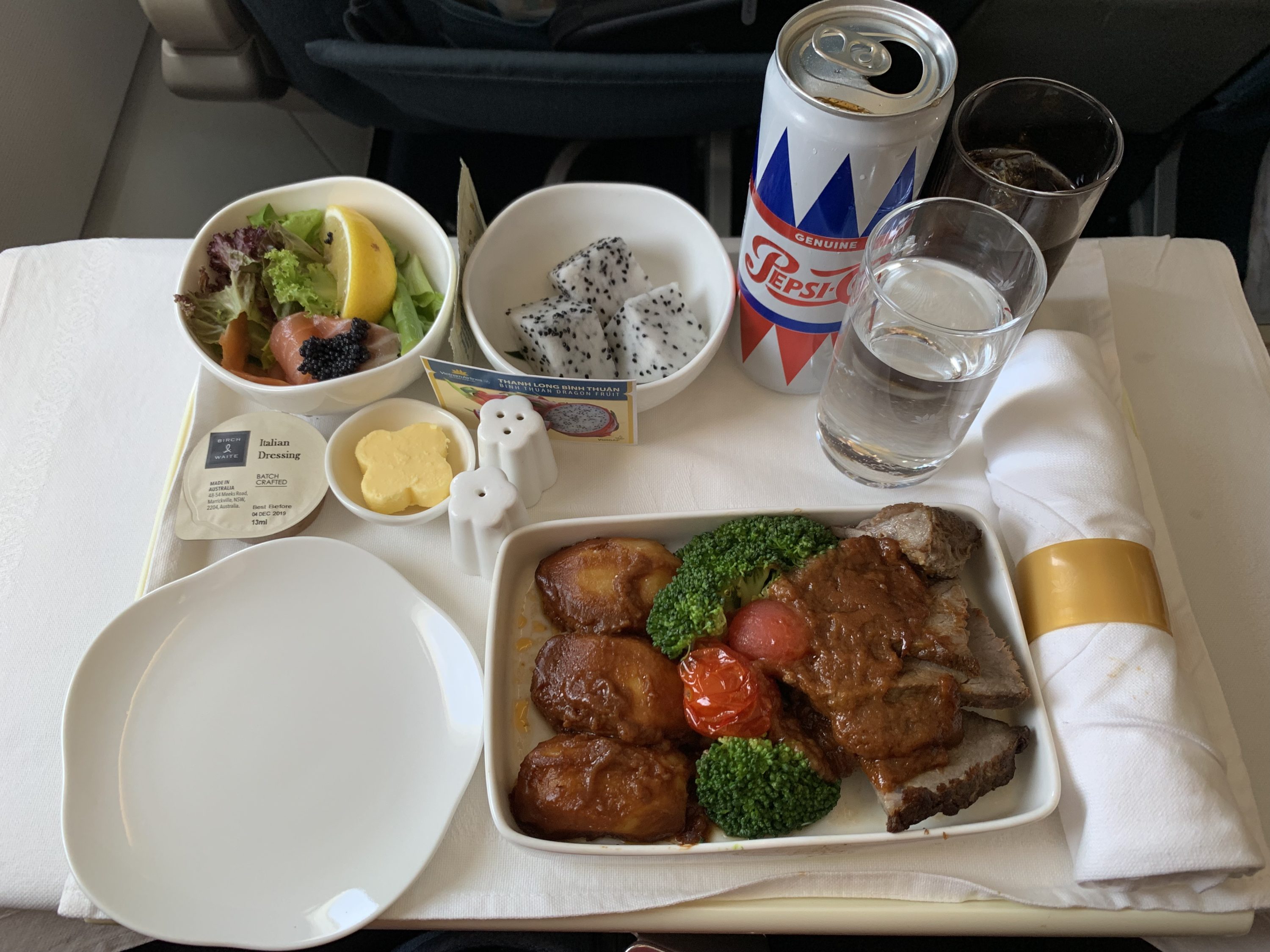 Vietnam Airlines A321 business class meal