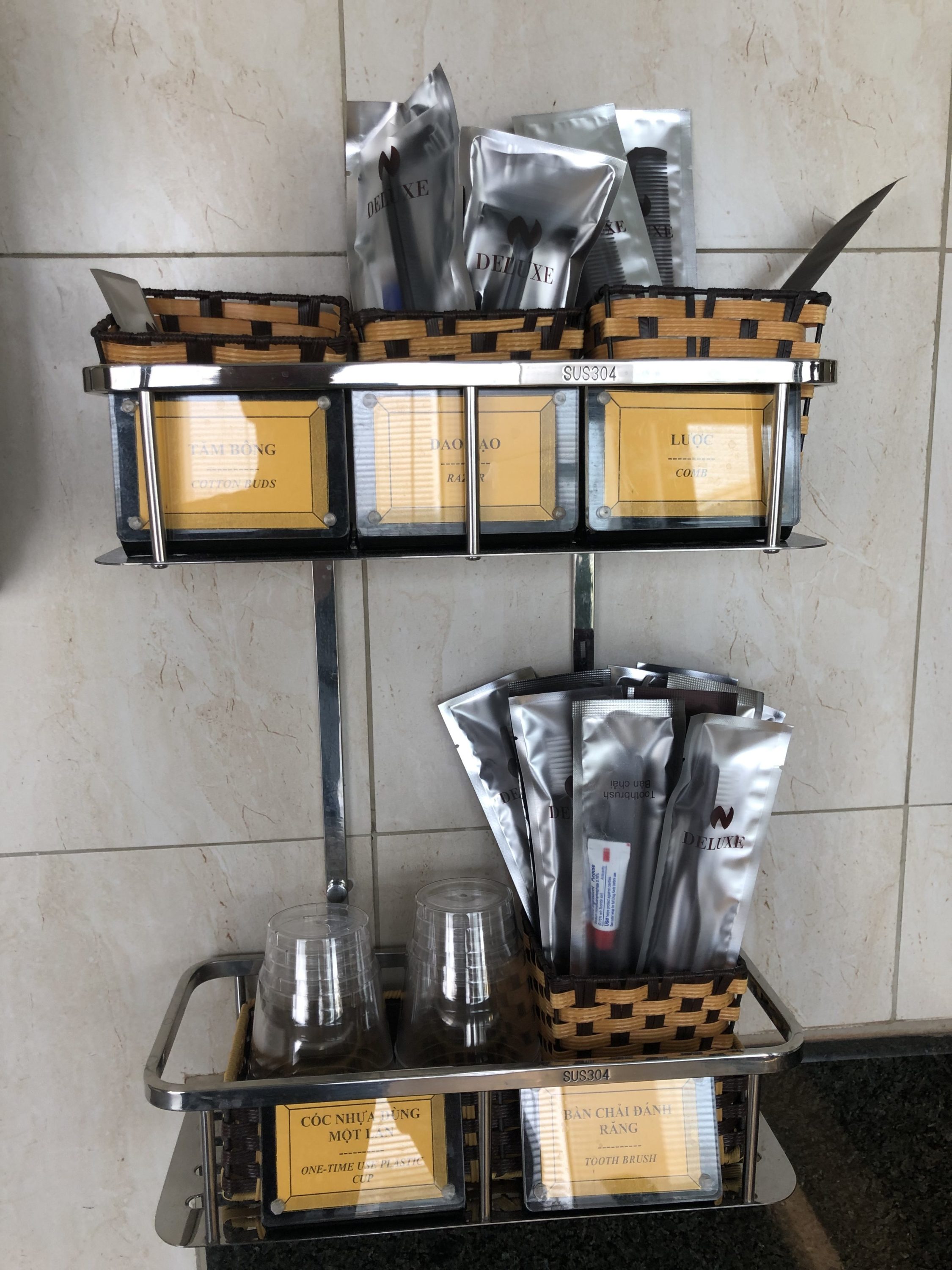 Vietnam Airlines Lotus Lounge Hanoi individually packaged shower toiletries