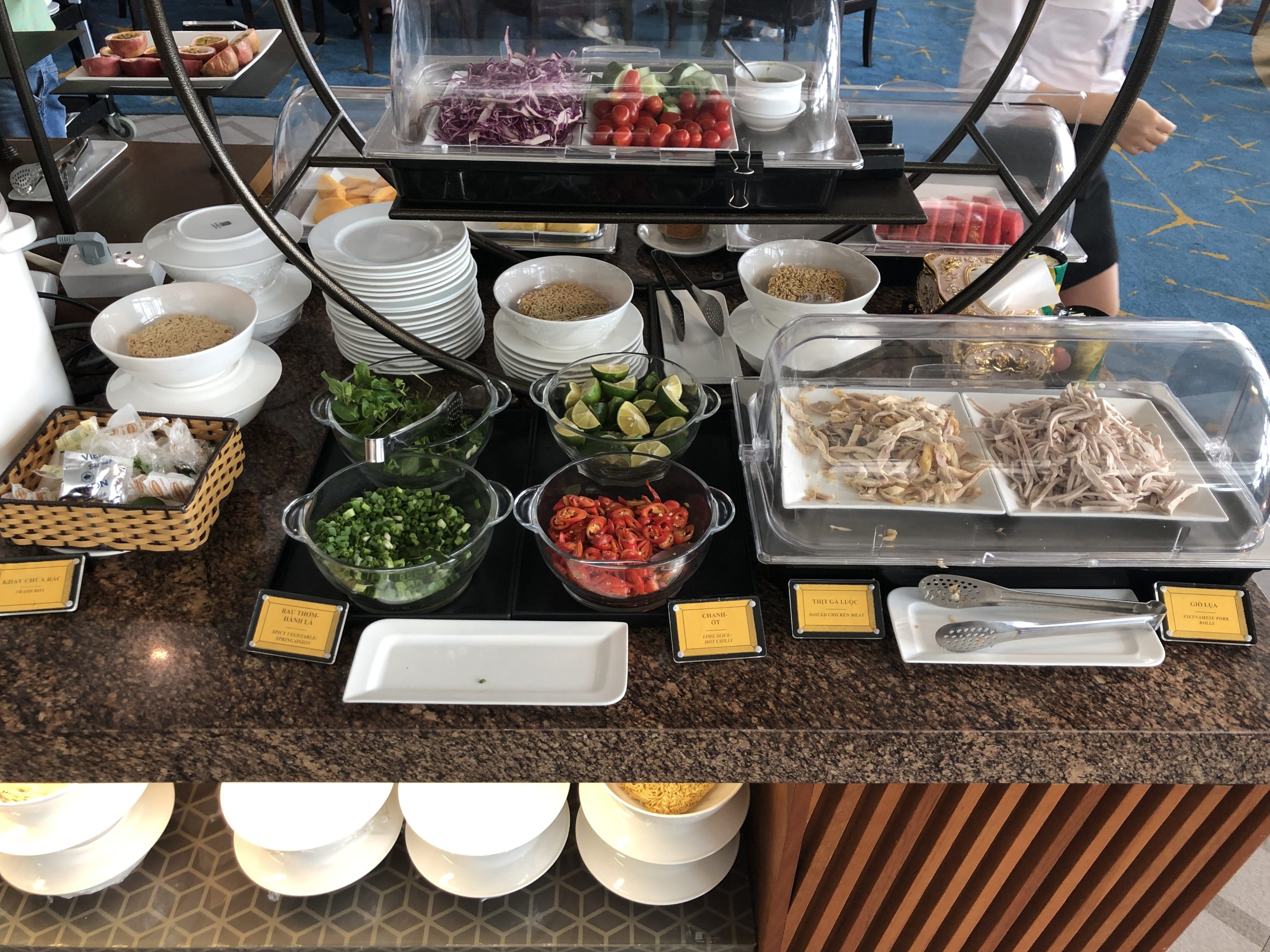 Vietnam Airlines Lotus Lounge Hanoi porridge condiments