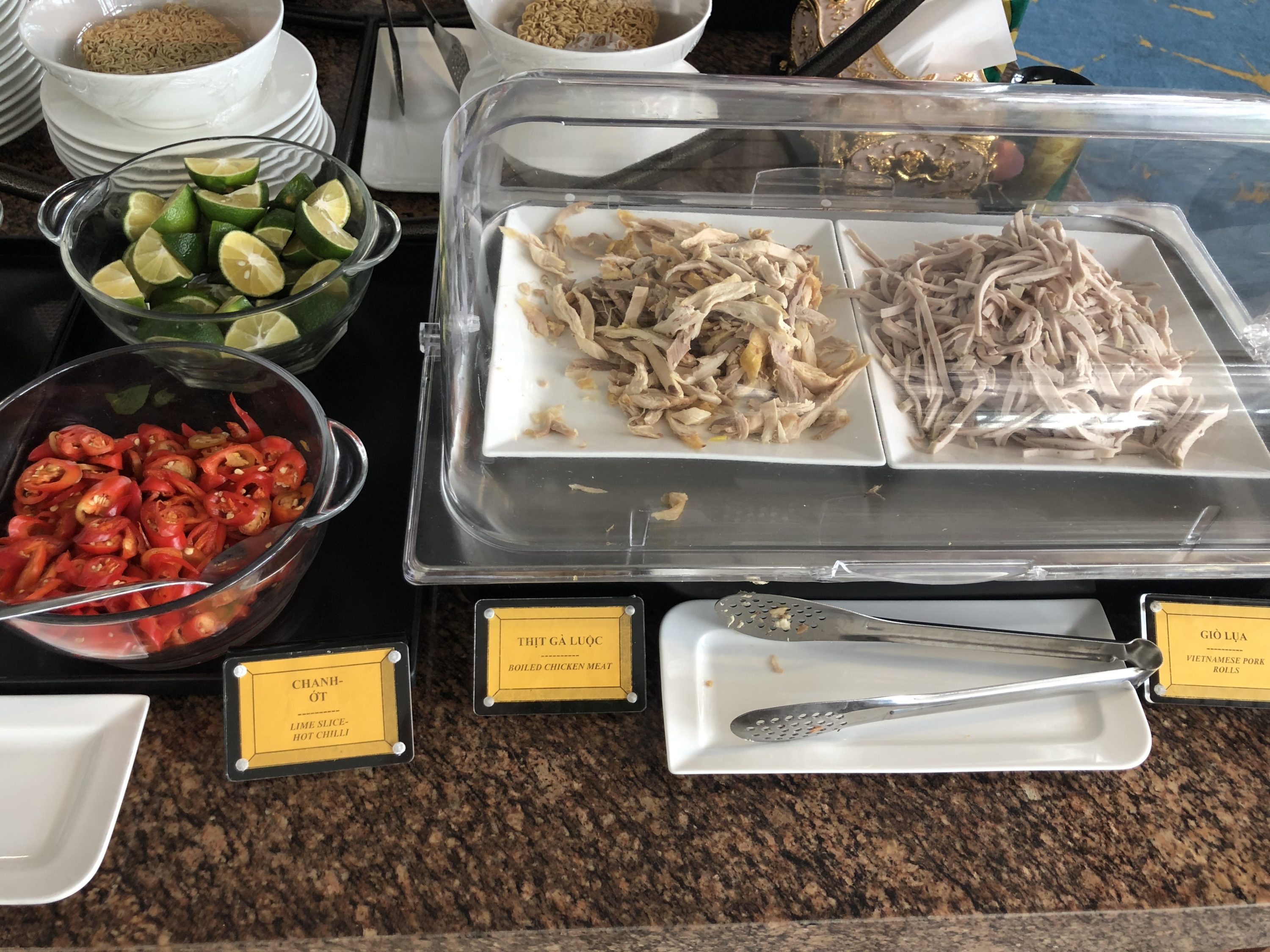 Vietnam Airlines Lotus Lounge Hanoi shredded, boiled chicken