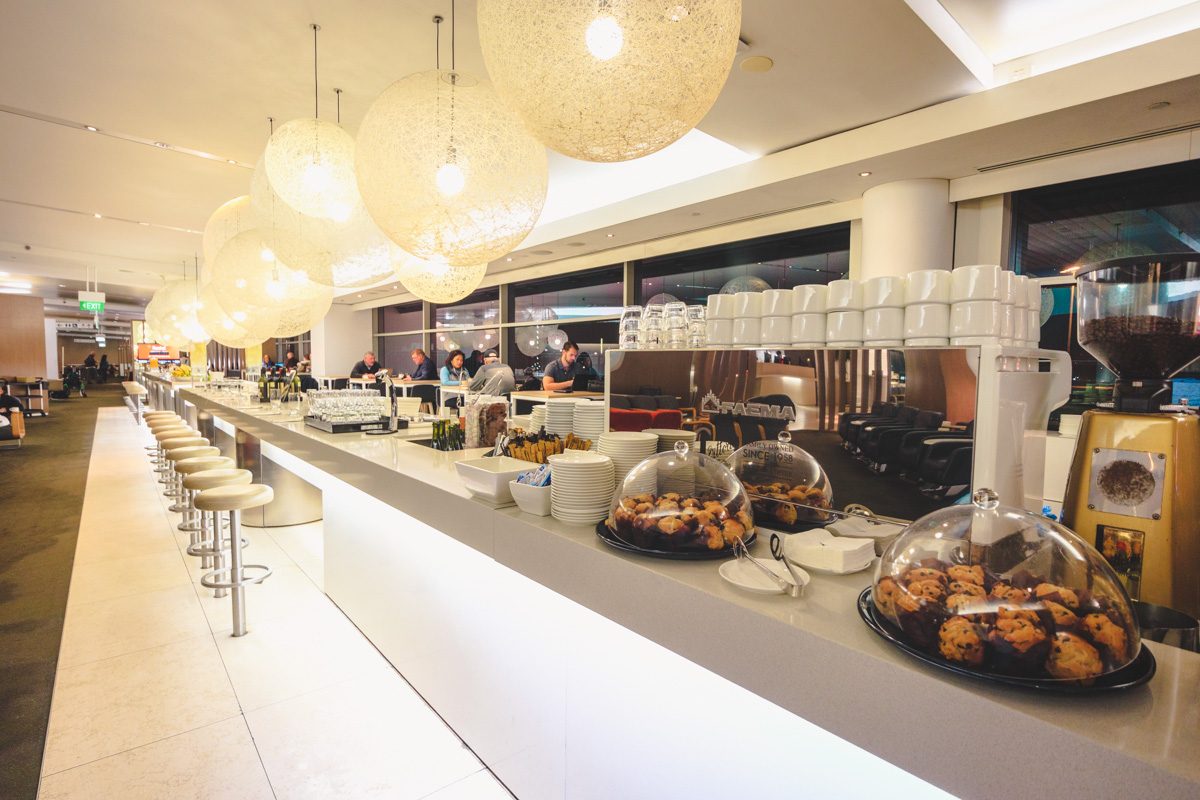 Qantas Business Lounge Sydney Barista Station
