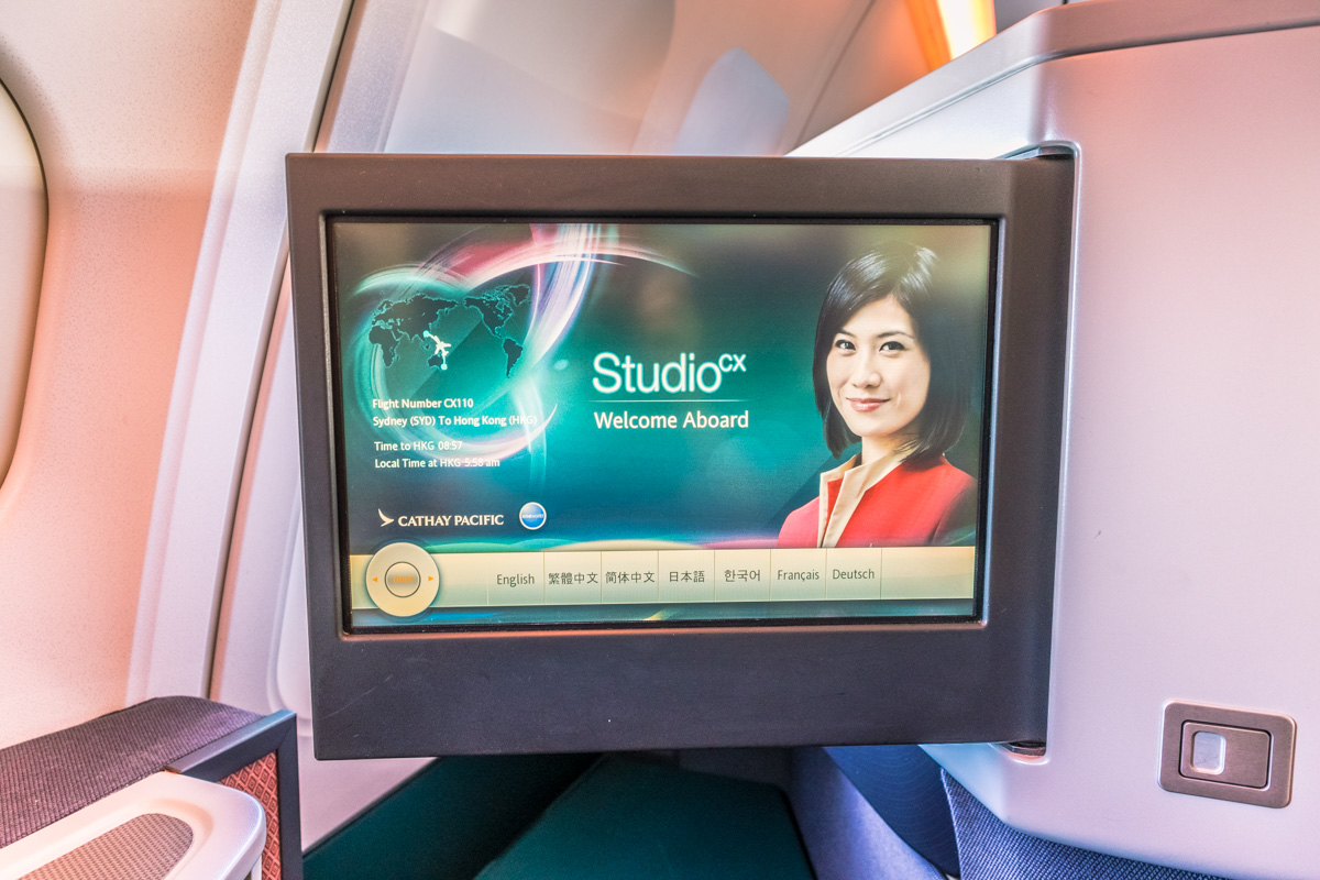Cathay Pacific Airbus A330 Business Class IFE Screen