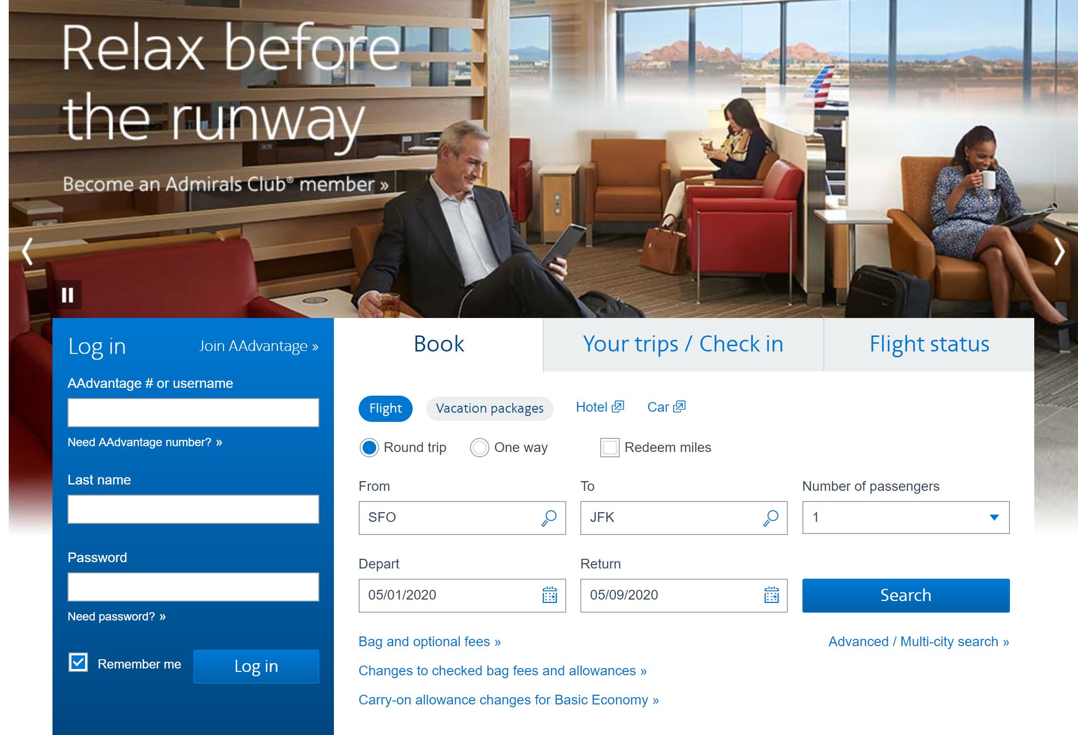 AA Search Landing Page