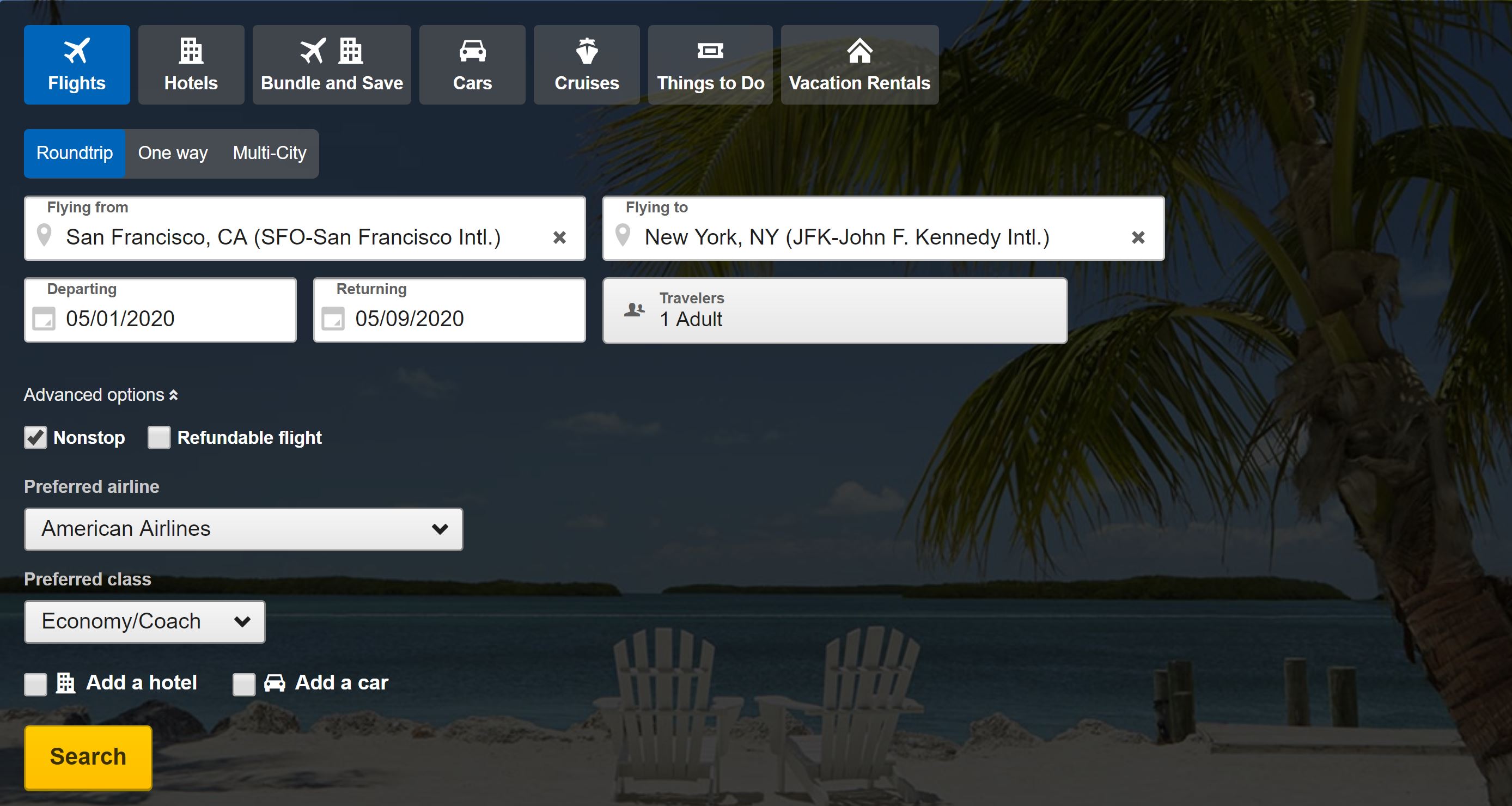 Expedia Search