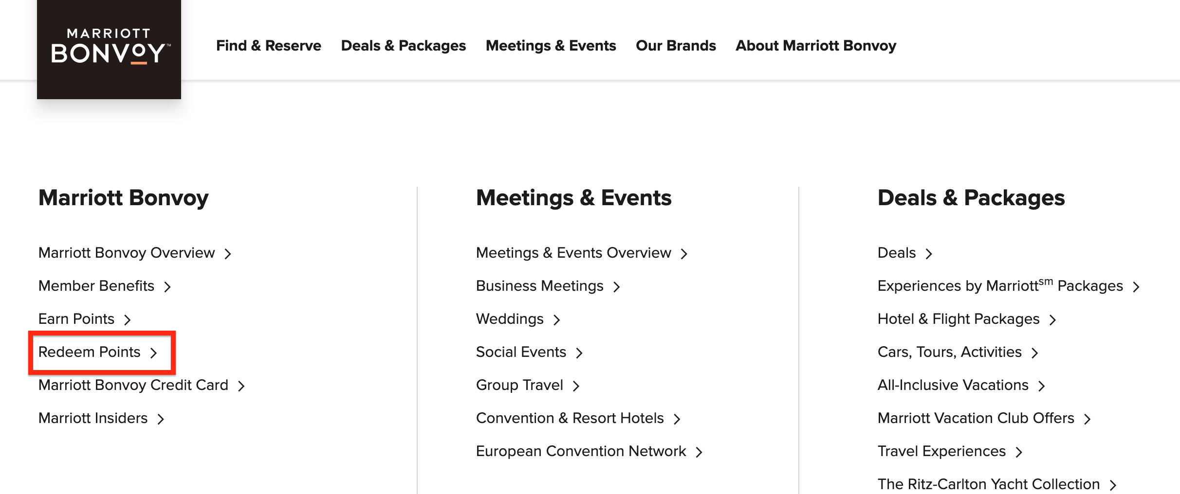 marriott hotel + air package screenshot