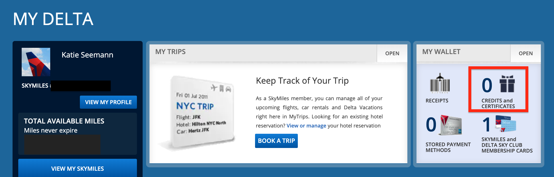 My Delta Account