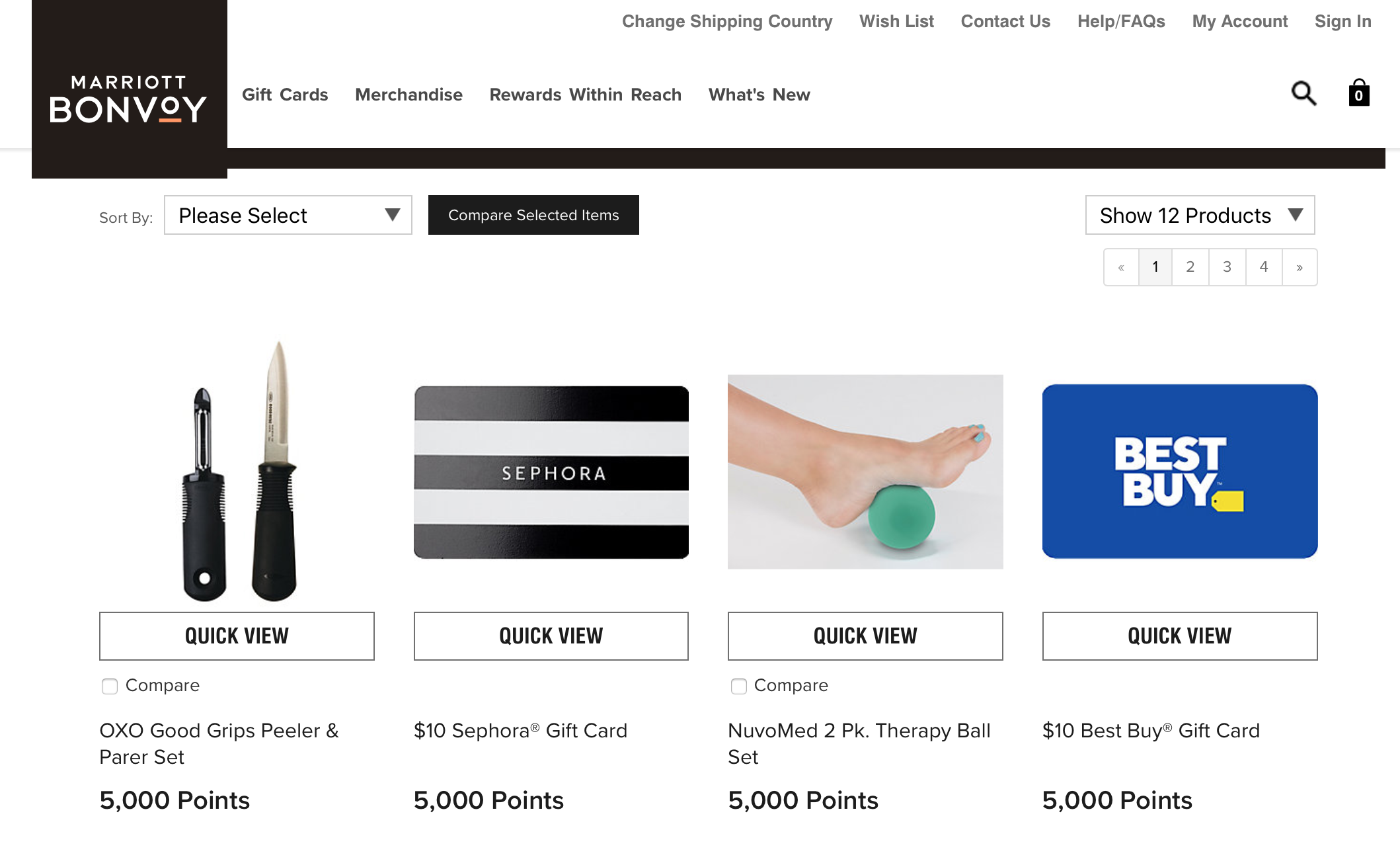 Redeeming Marriott Bonvoy Points for Merchandise