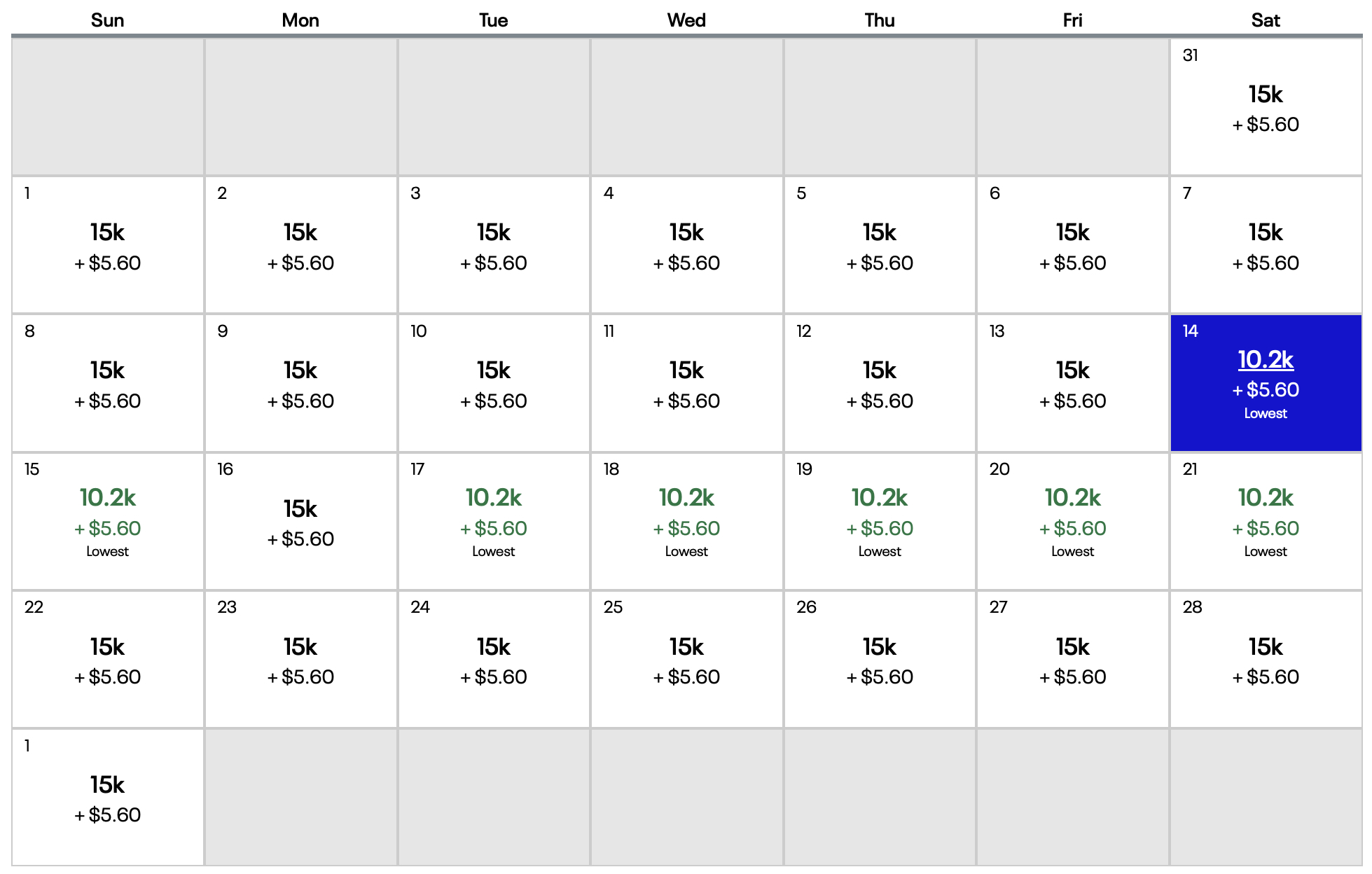 Book United Awards Between LAX and ORD United Airlines award calendar lax ord